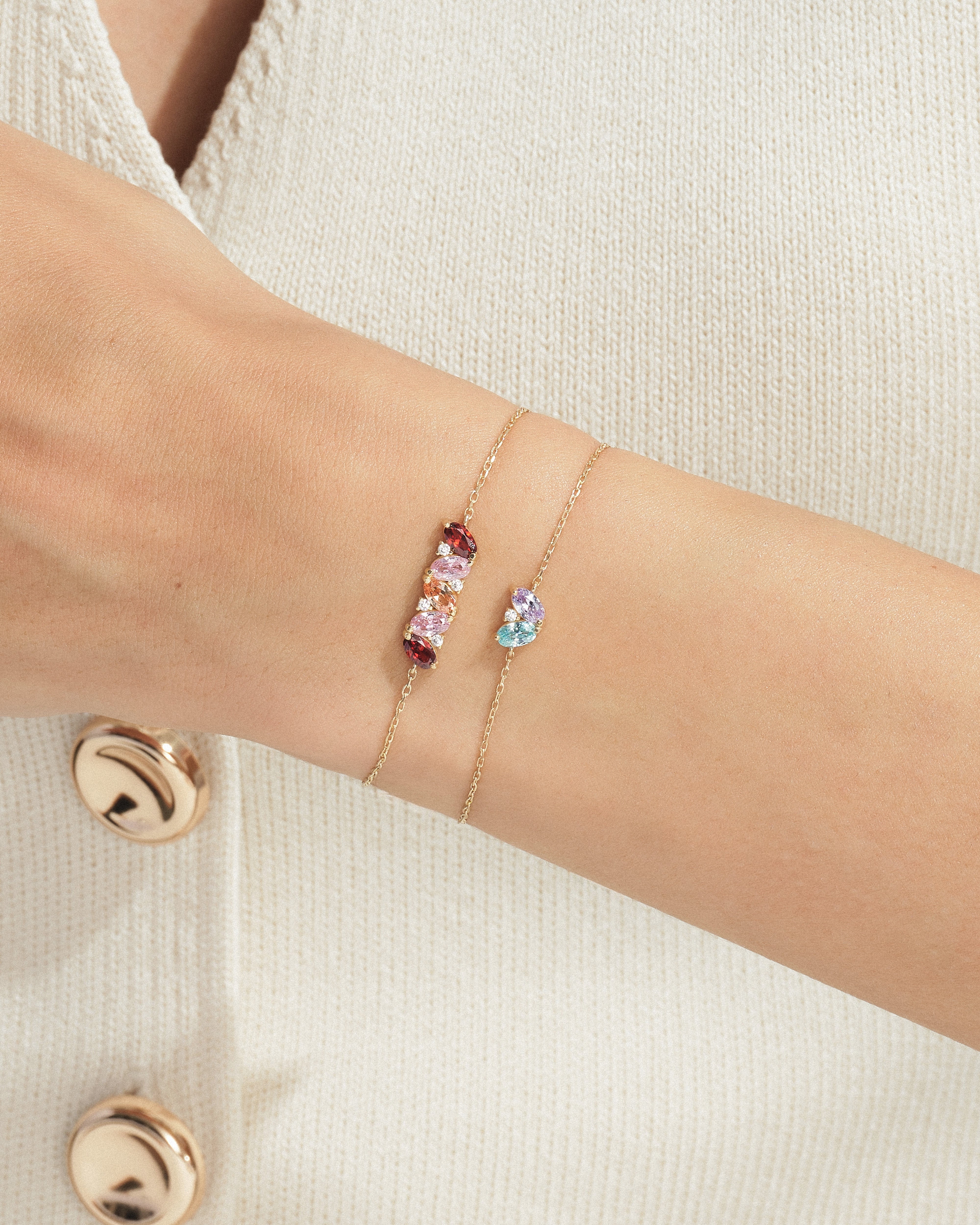 Ovalschliff Geburtsstein Armband