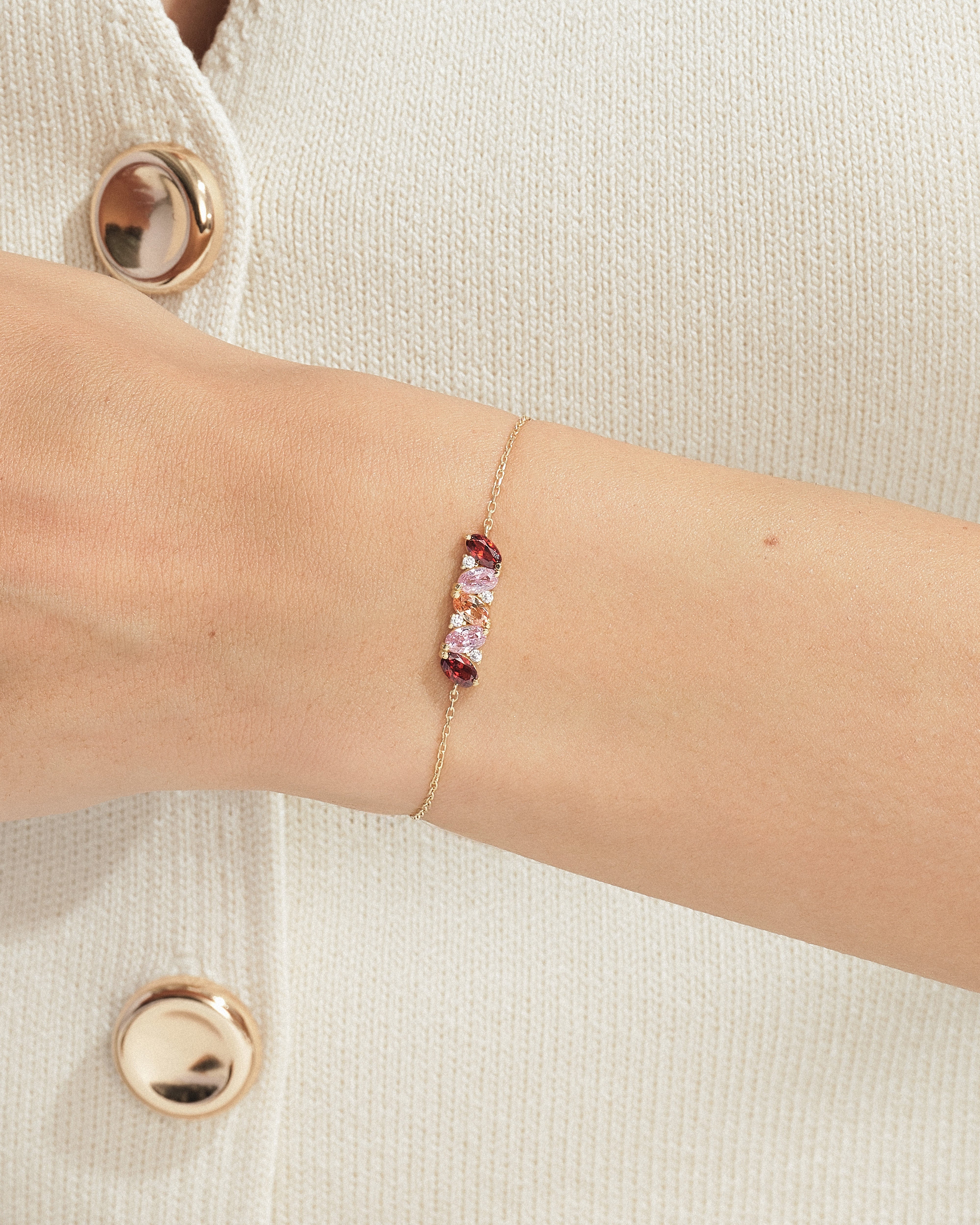 Ovalschliff Geburtsstein Armband