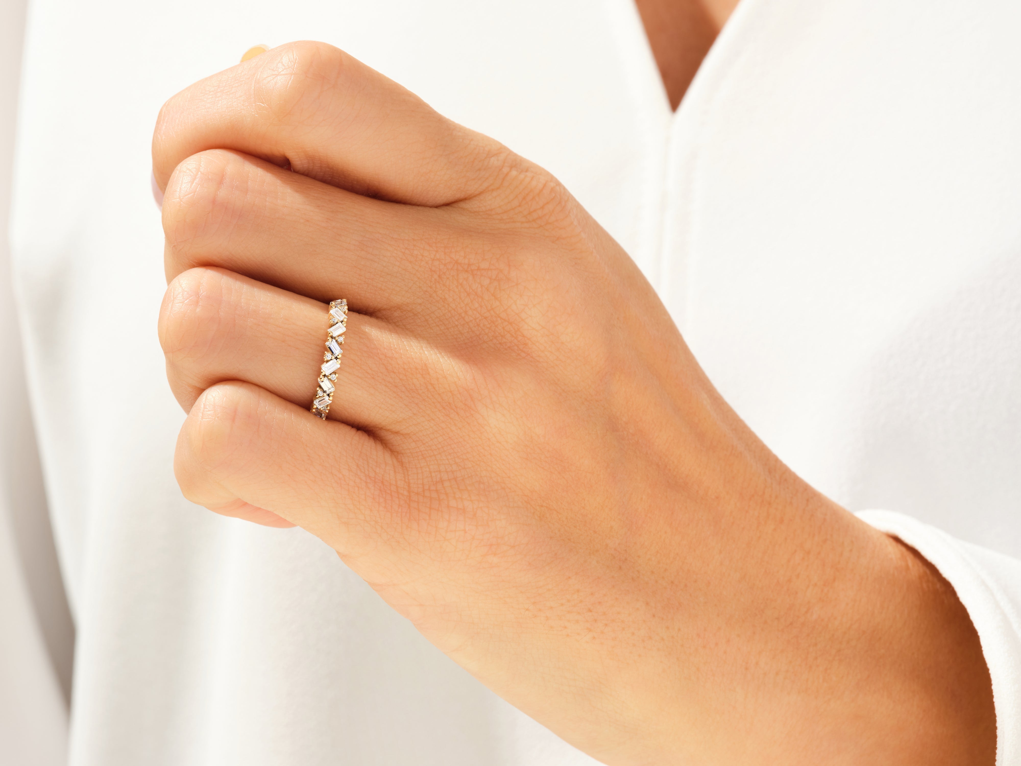 Petite Baguette-Cluster-Diamant-Ehering