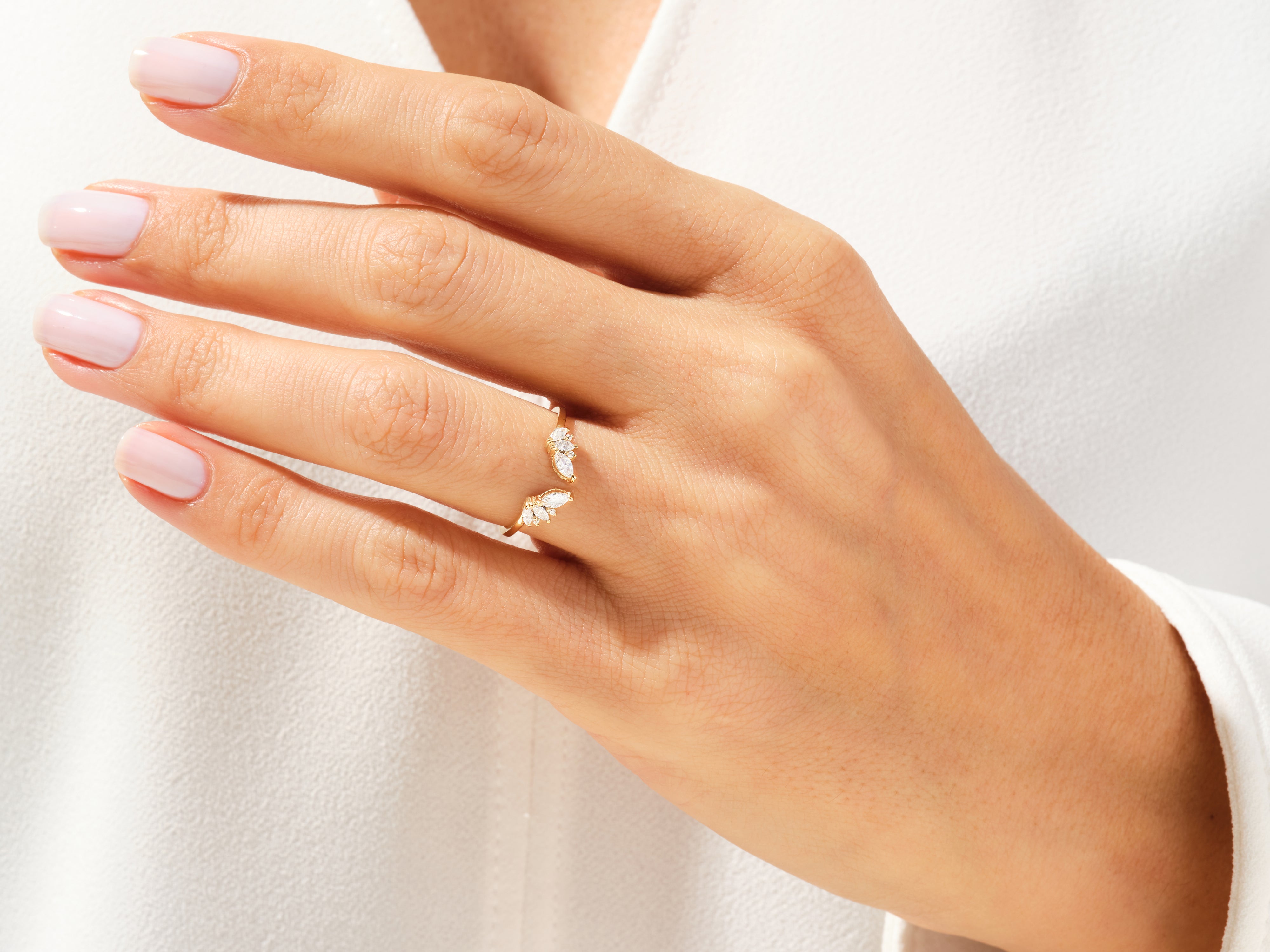 Offener Marquise-Cluster Diamant-Ehering