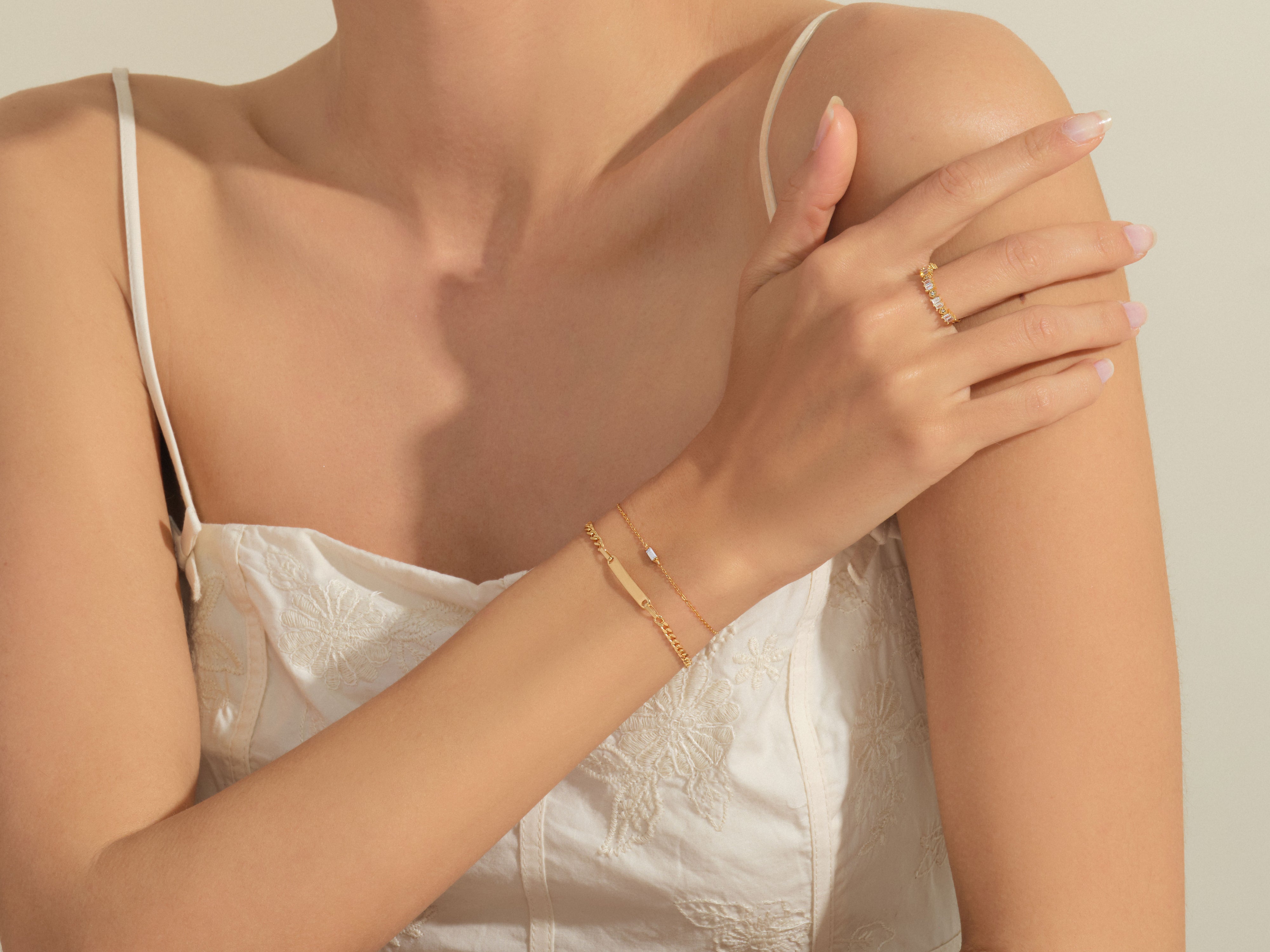 Solo-Diamant-Armband im Baguetteschliff