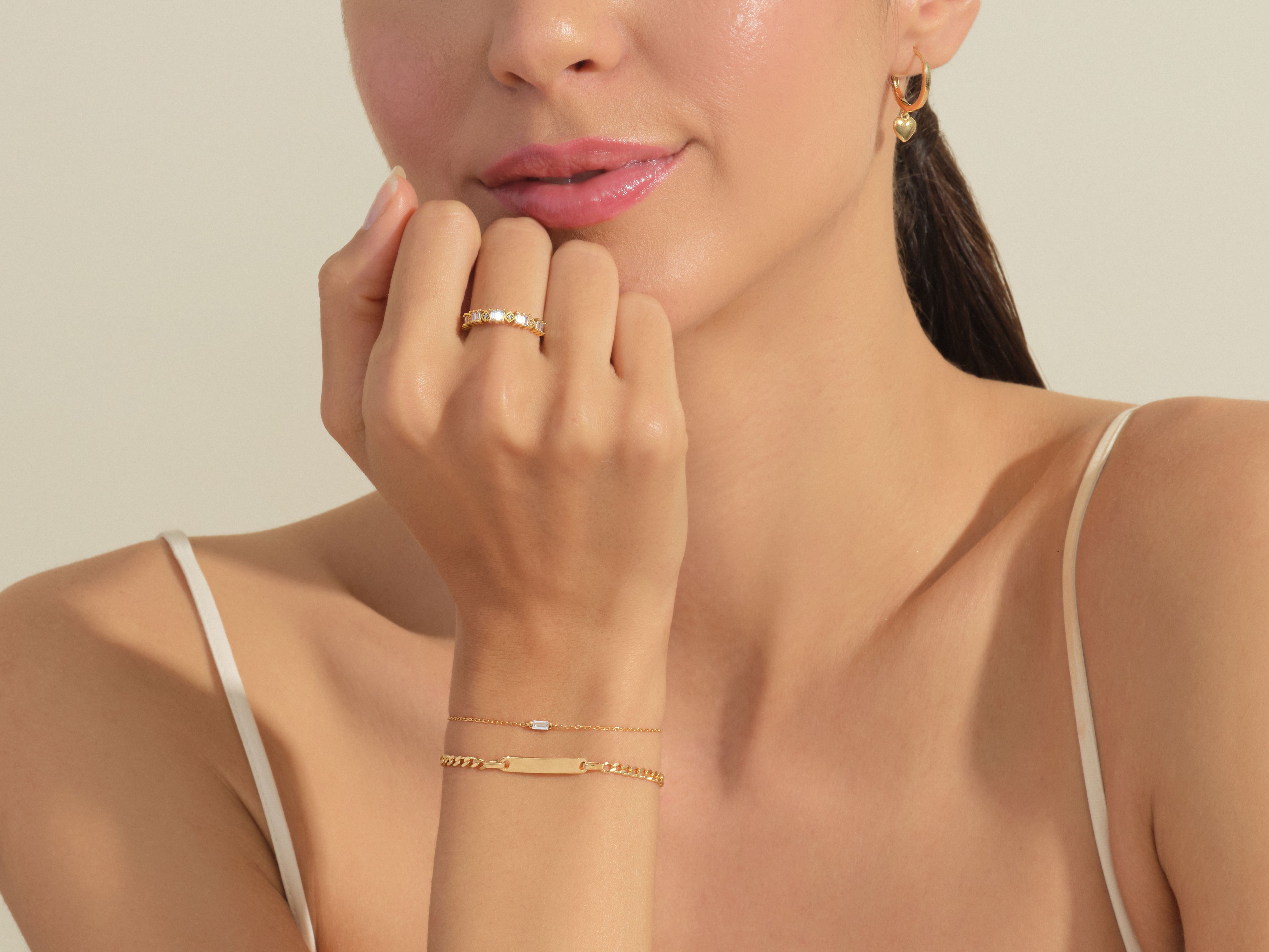 Solo-Diamant-Armband im Baguetteschliff