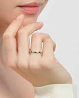 Bar Set Horizontal Baguette Birthstone Ring