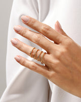 Minimalistischer Pavé Geburtsstein-Ring