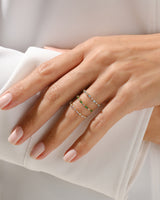 Marquise- und Rundschliff Geburtsstein-Ring