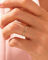 Pave Set Neun Steine Ring