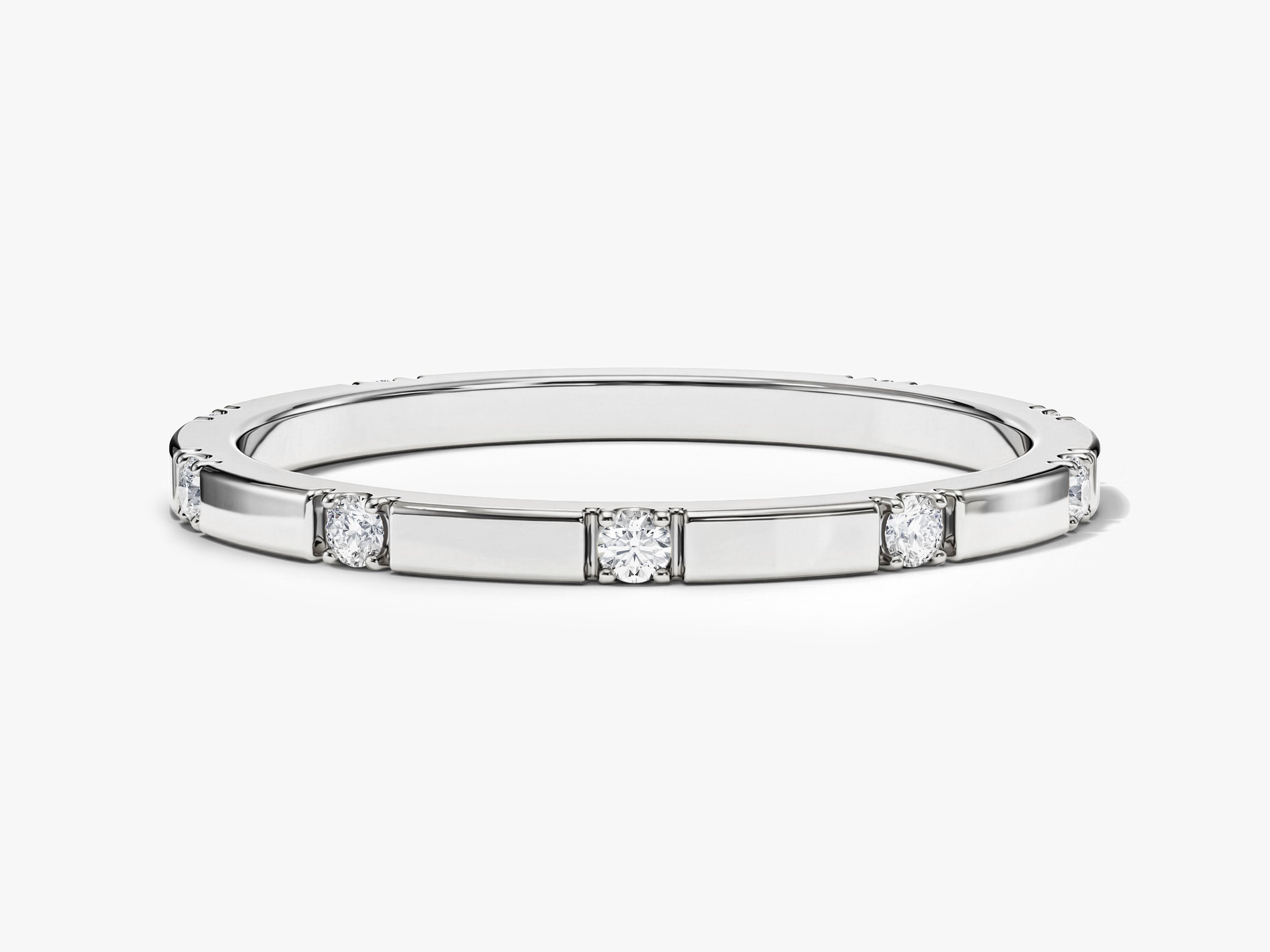 Pave Set Neun Steine Ring