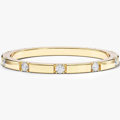 Pave Set Neun Steine Ring