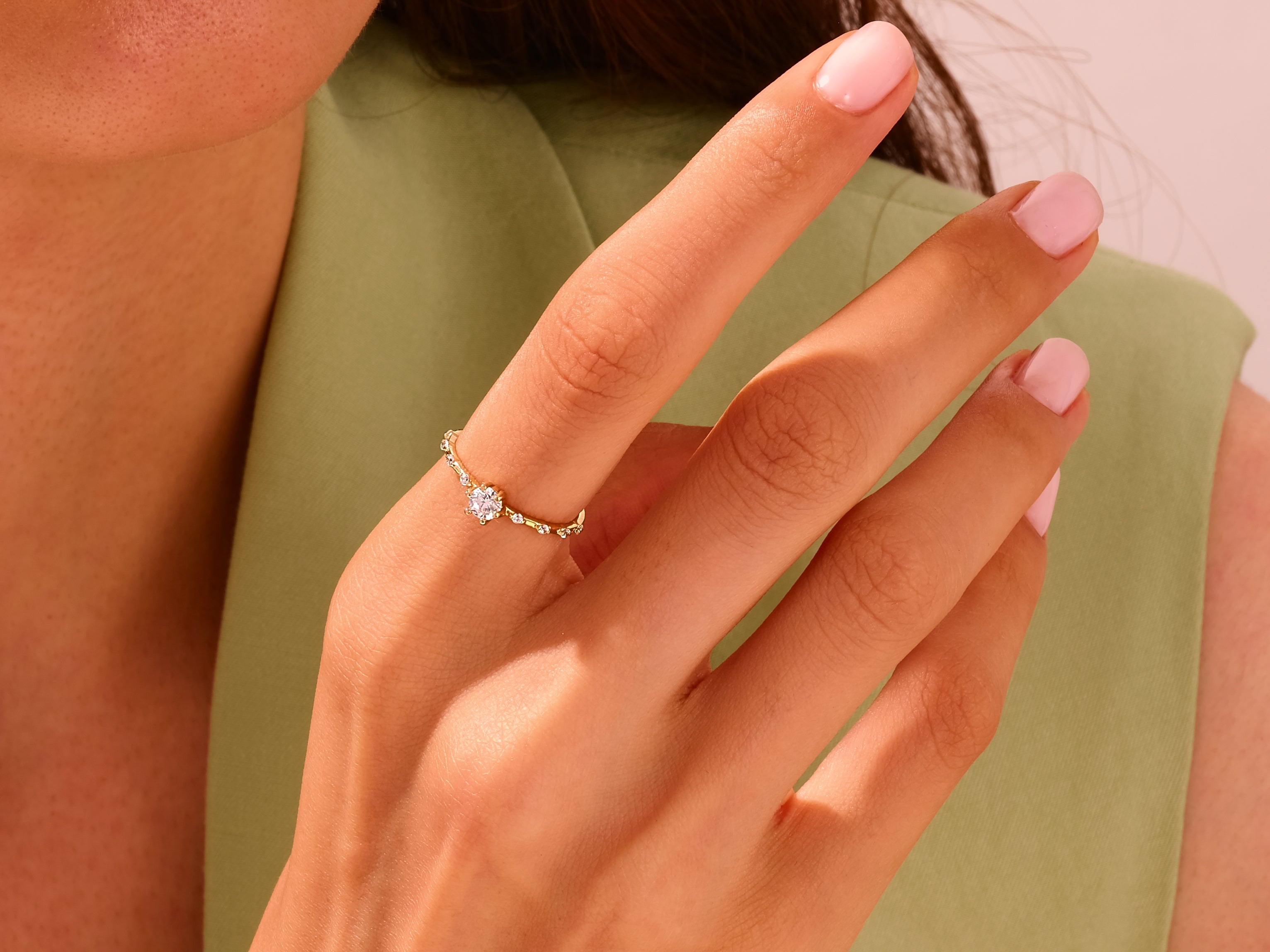 Halbe Ewigkeit Diamantring mit Abstand