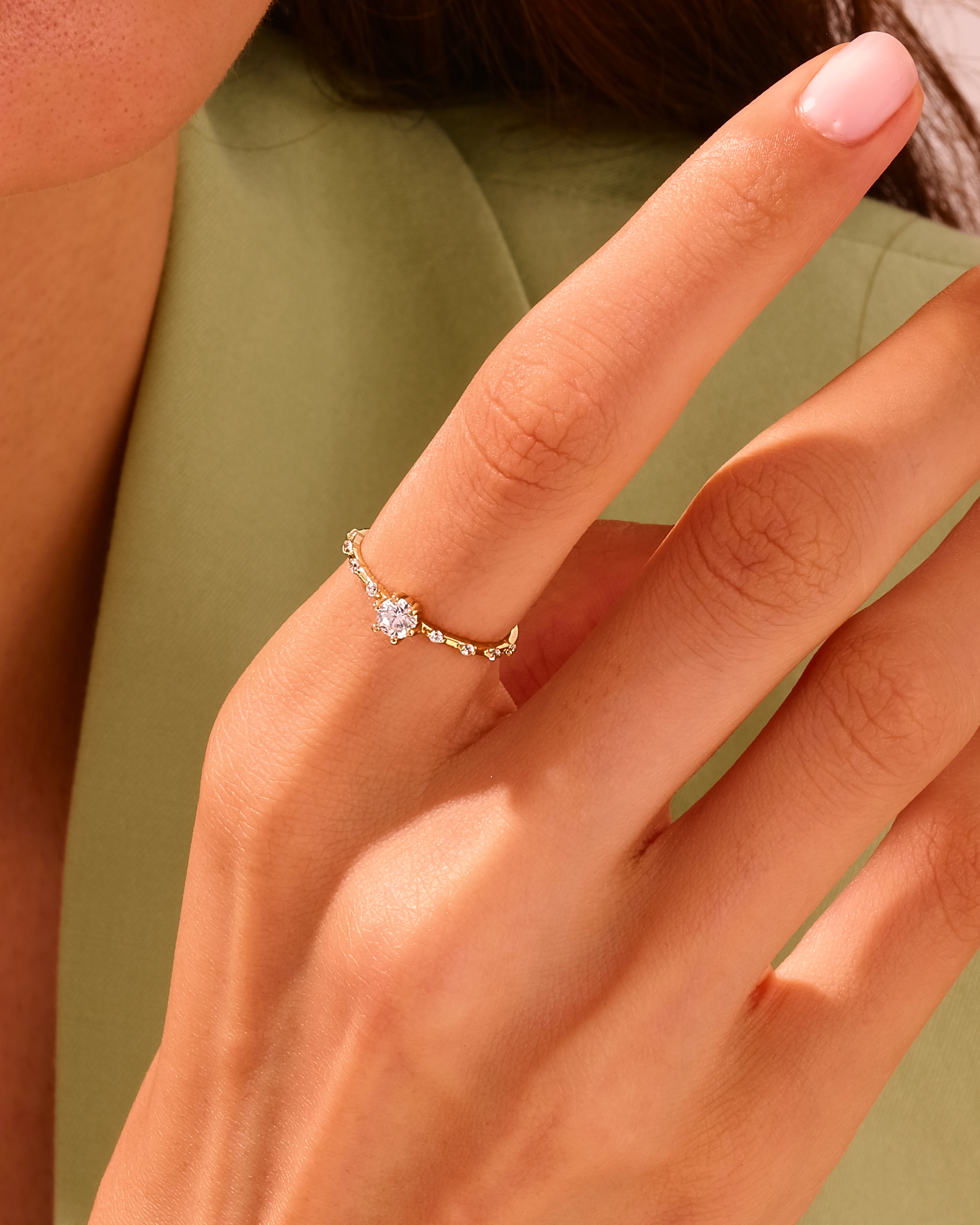 Ewigkeitsring mit Abstand (Halb besetzt)