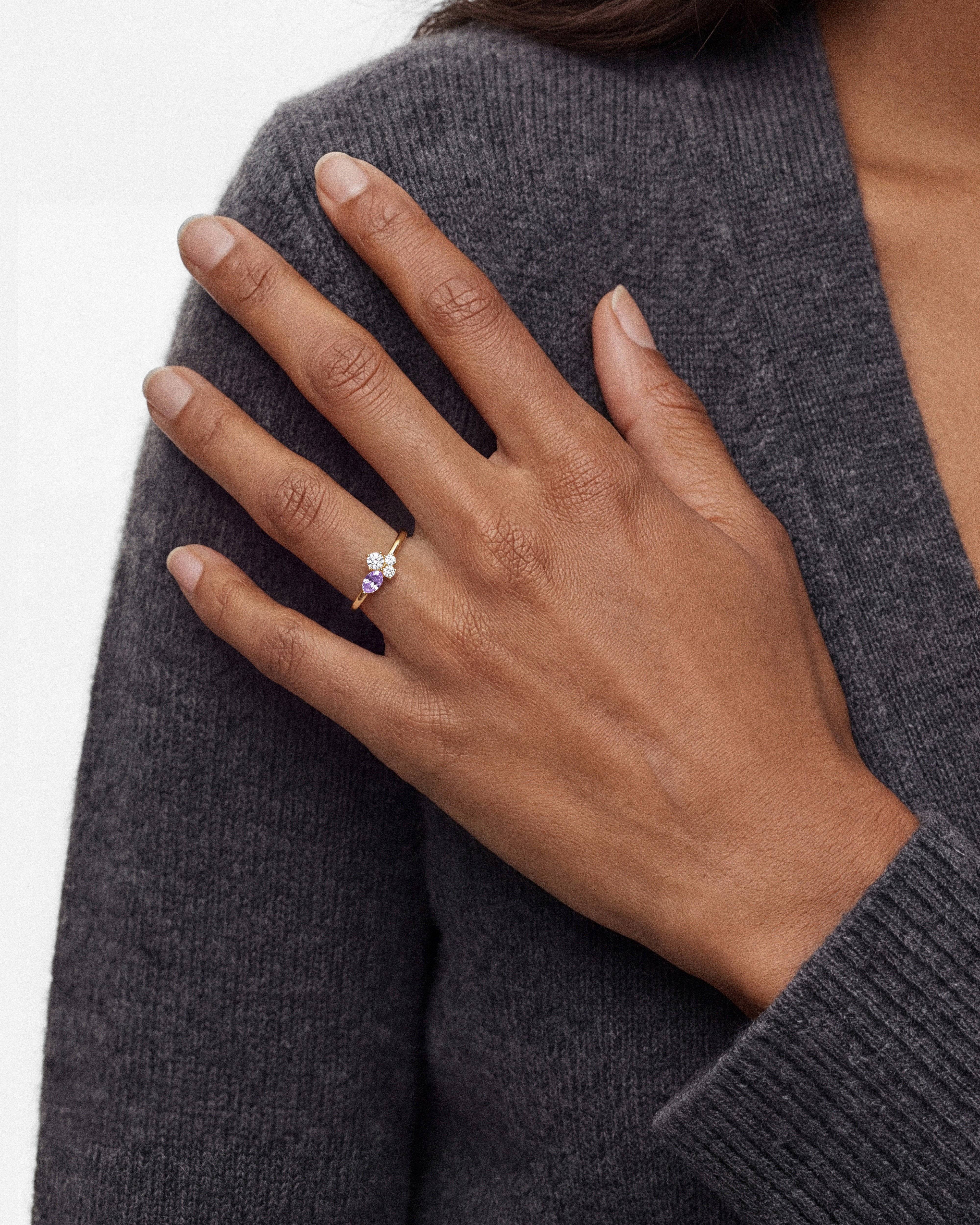 Cluster Geburtsstein Ring