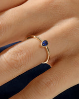 Milgrain Ring mit Birnenschliff Geburtssteinen