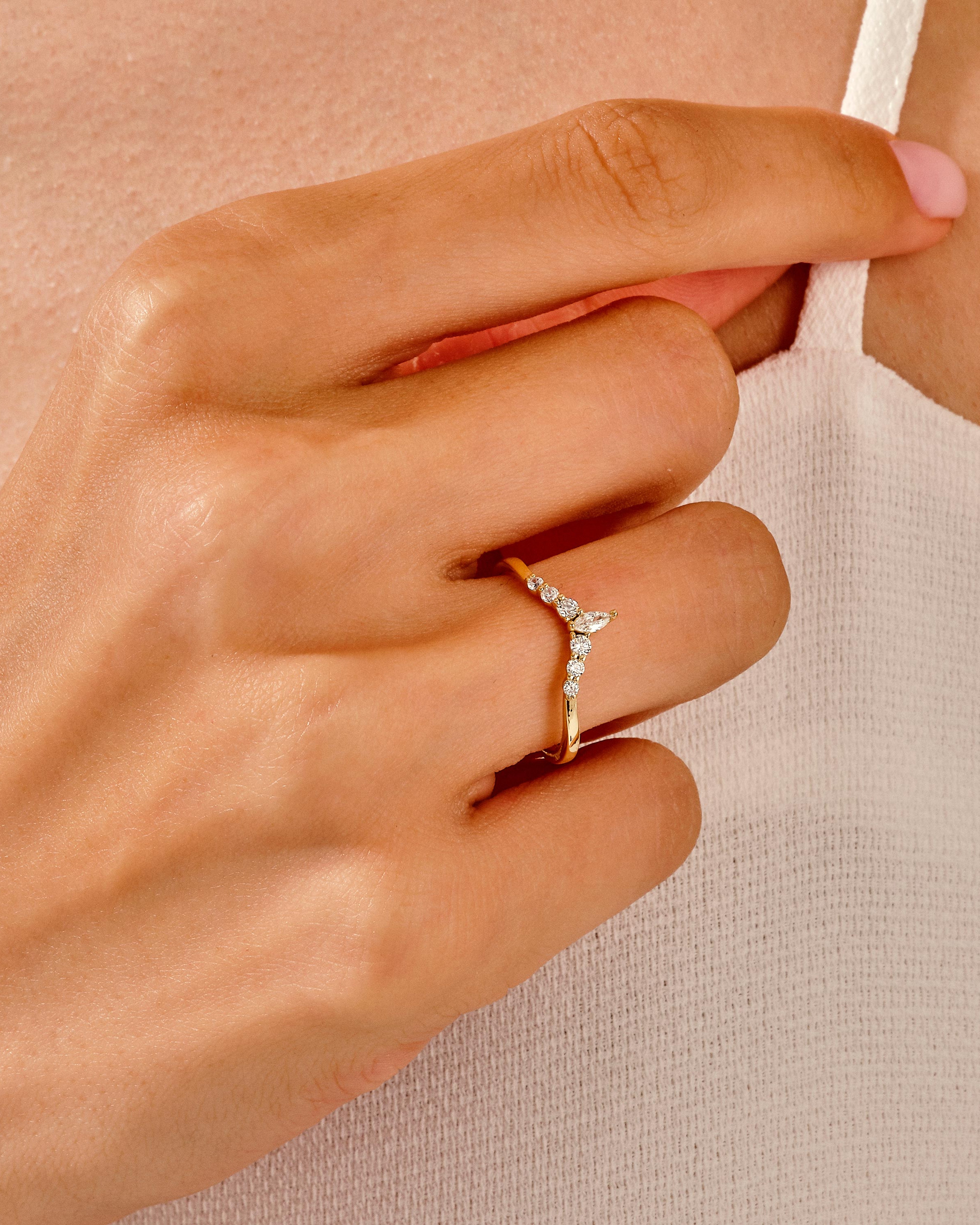 Vintage Marquise-Spitzen Ehering
