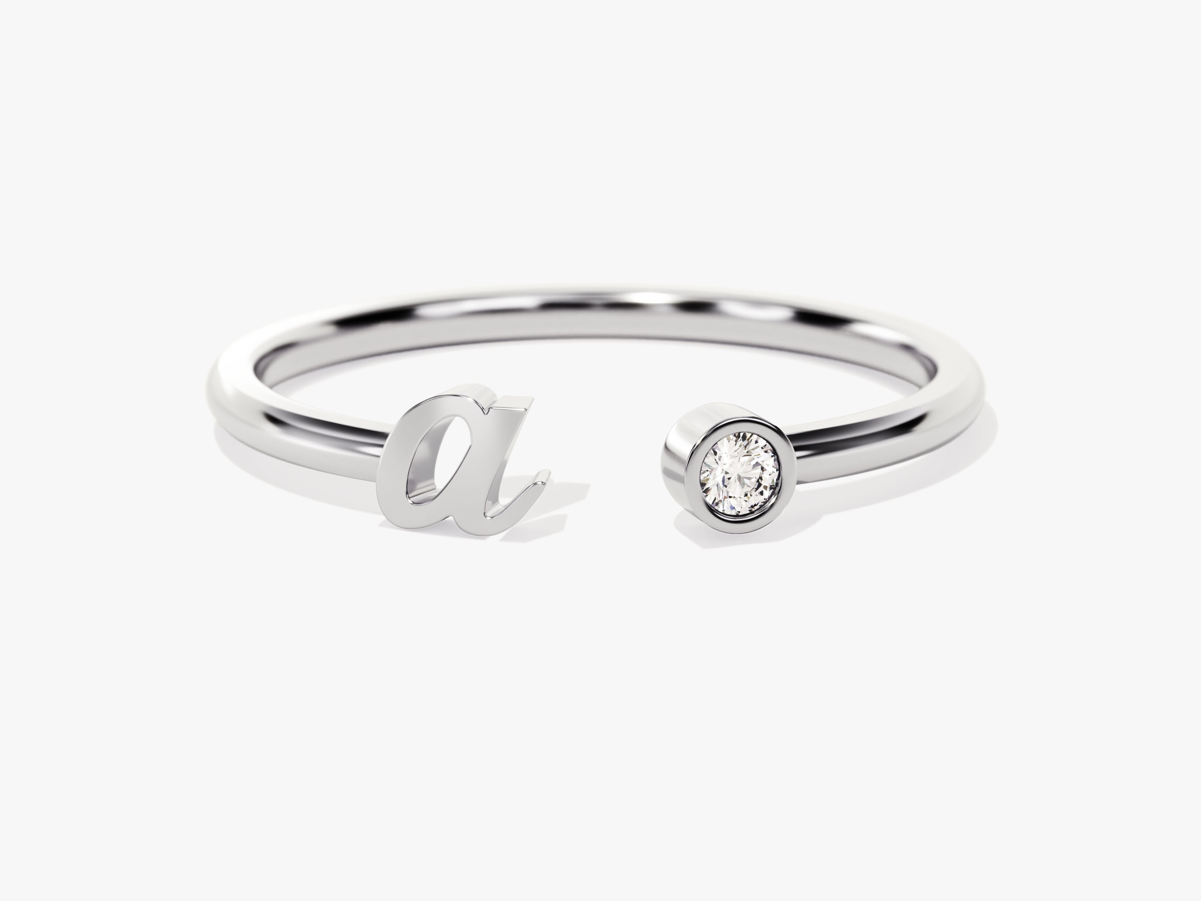 Diamond initial ring, personalized jewelry, fine jewelry gift