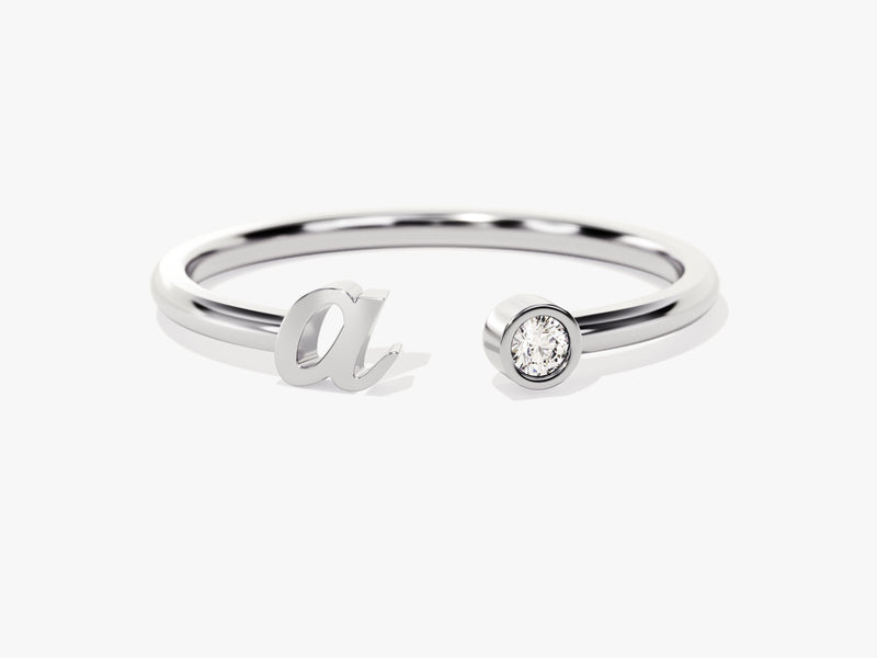 Diamond initial ring, personalized jewelry, fine jewelry gift