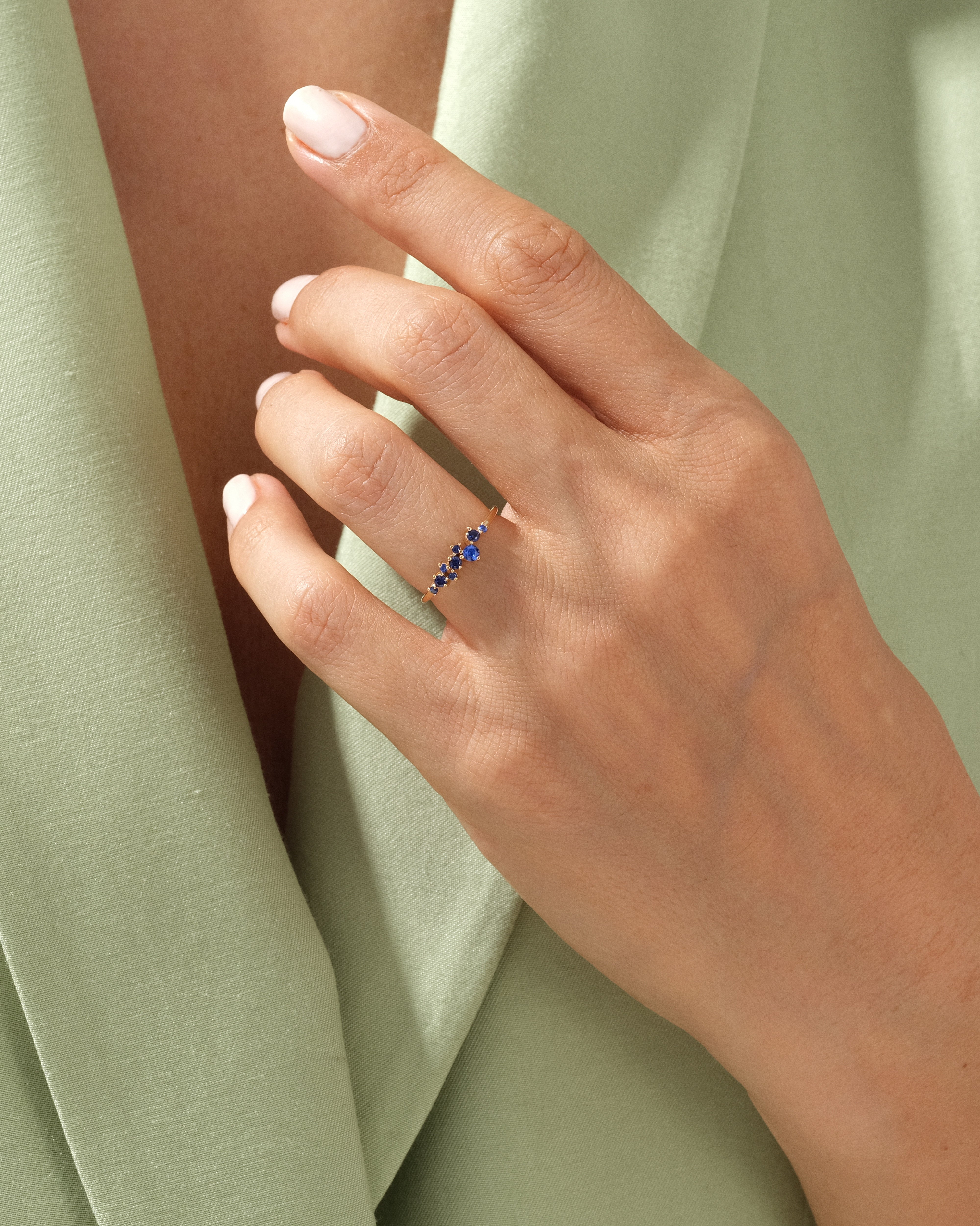 Floating Cluster Geburtsstein Ring
