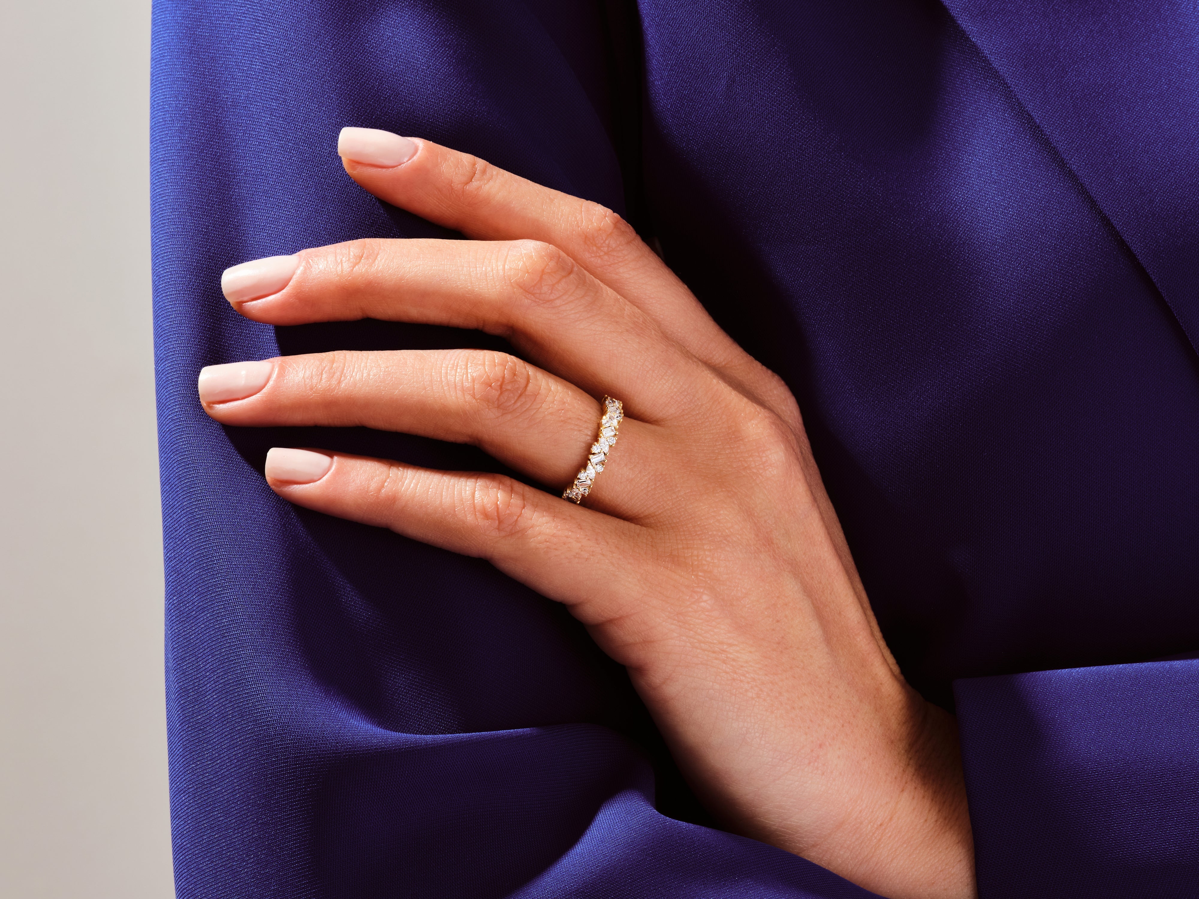 Mehrfach geschliffener Cluster-Moissanit-Ehering