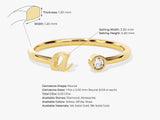 Gold initial ring with diamond accent