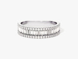 Runder Diamantring Halbe Ewigkeit in Baguette