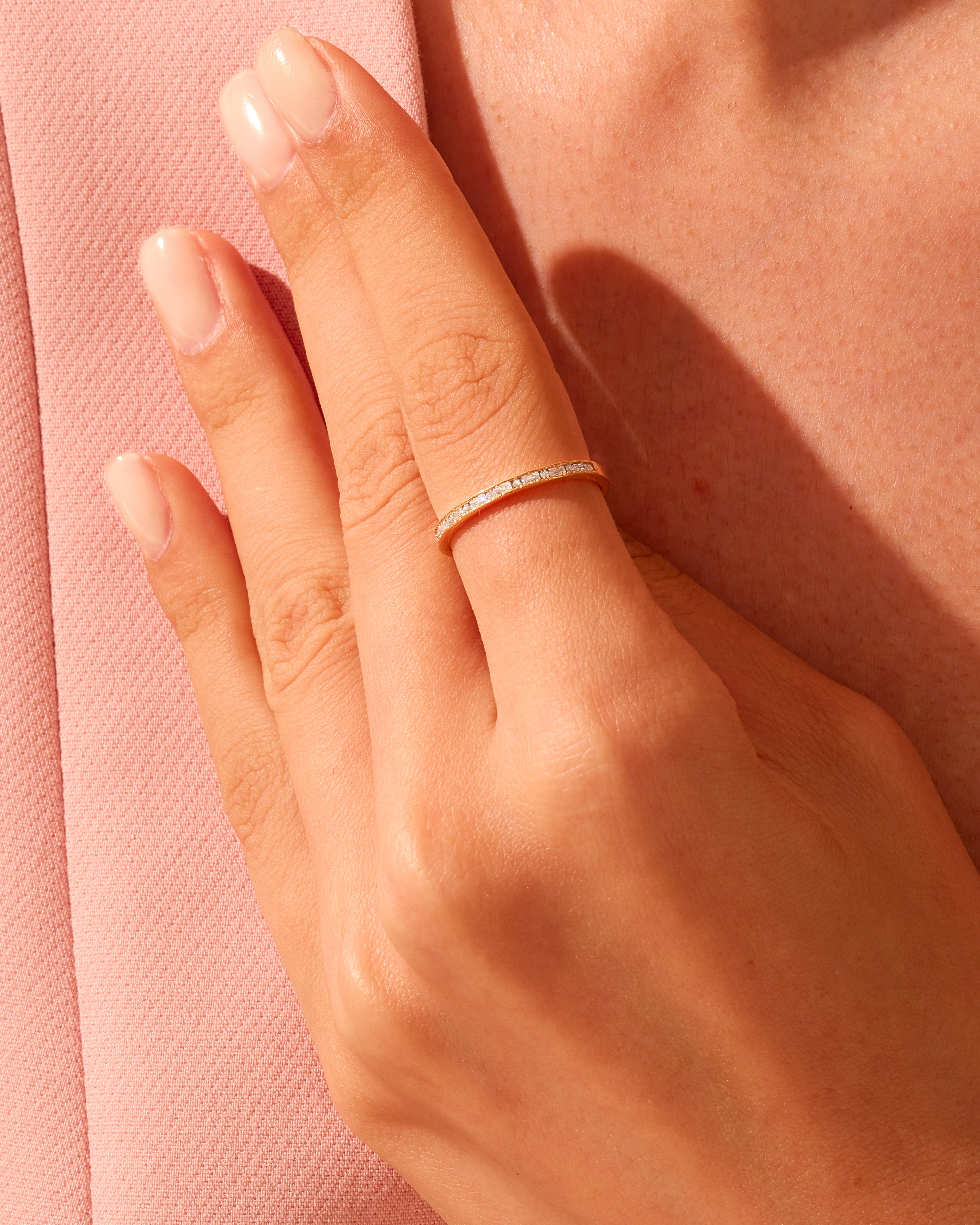 Channel Set Baguette und Rund Ring
