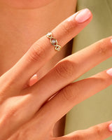 Half Eternity Evil Eye Ring