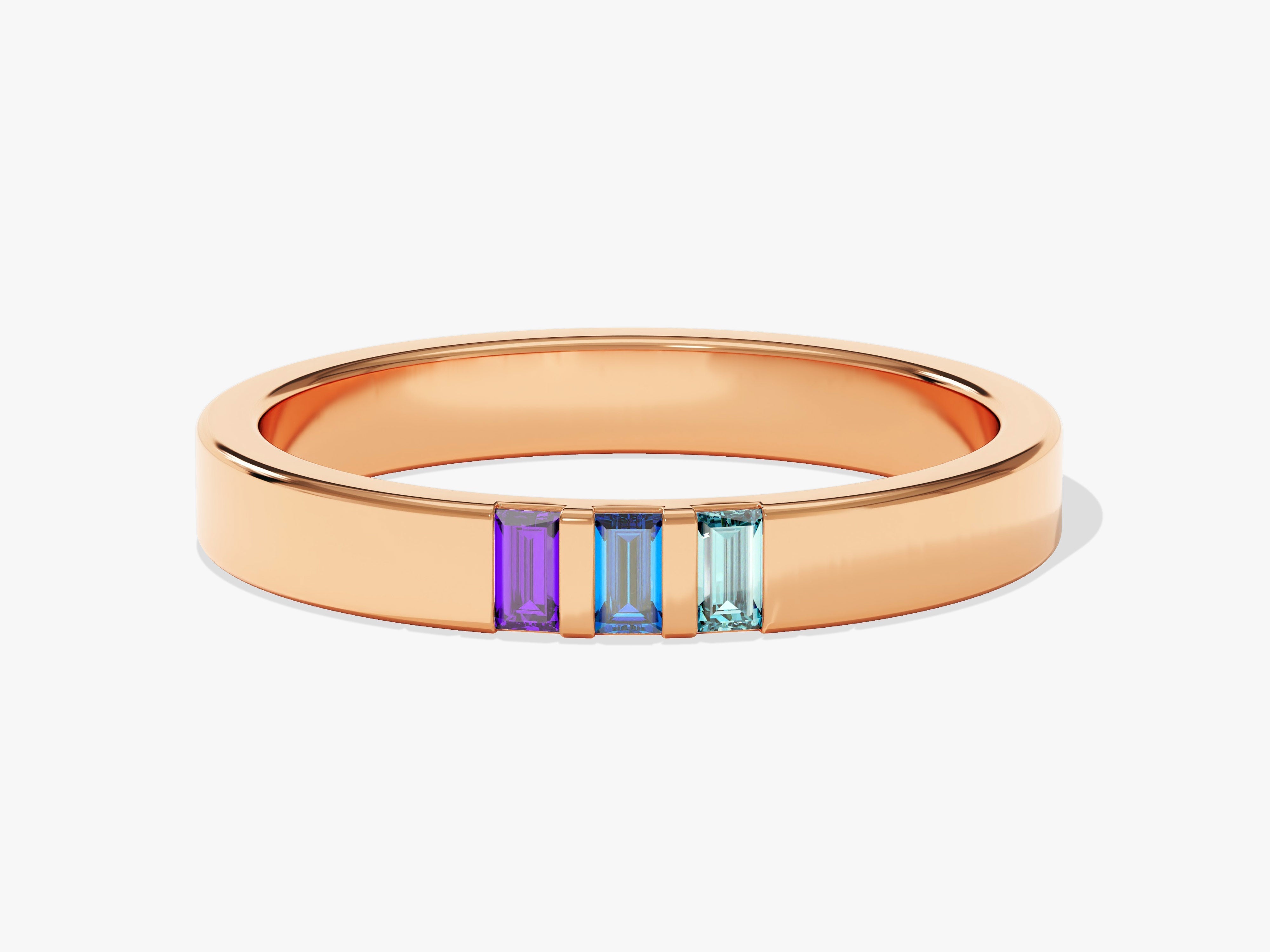 Baguette-Geburtsstein-Ring