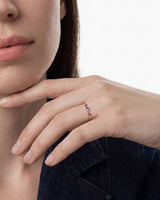 Geburtsstein Ring mit Baguette- & Rundschliff