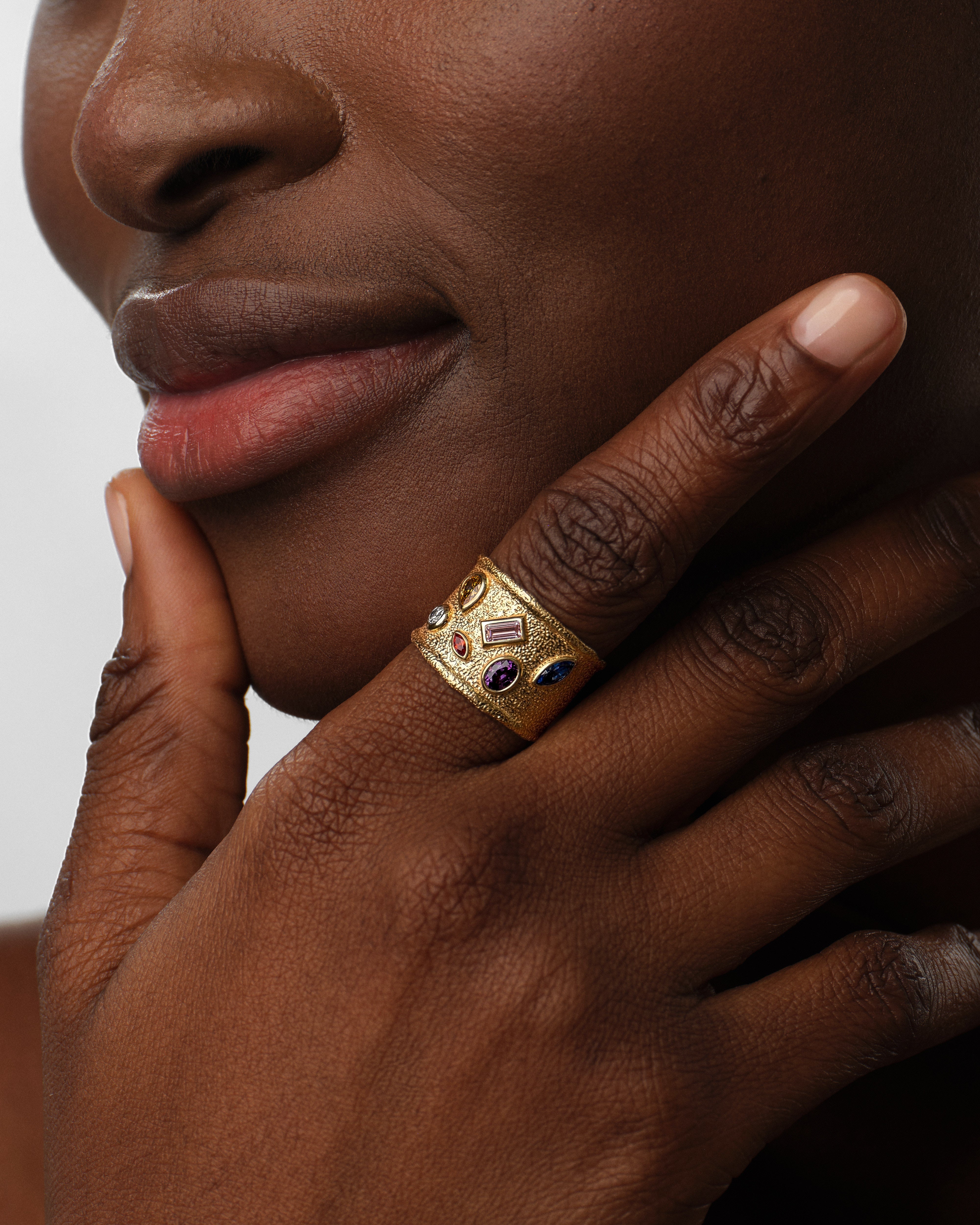 Birthstone Cuff Ring