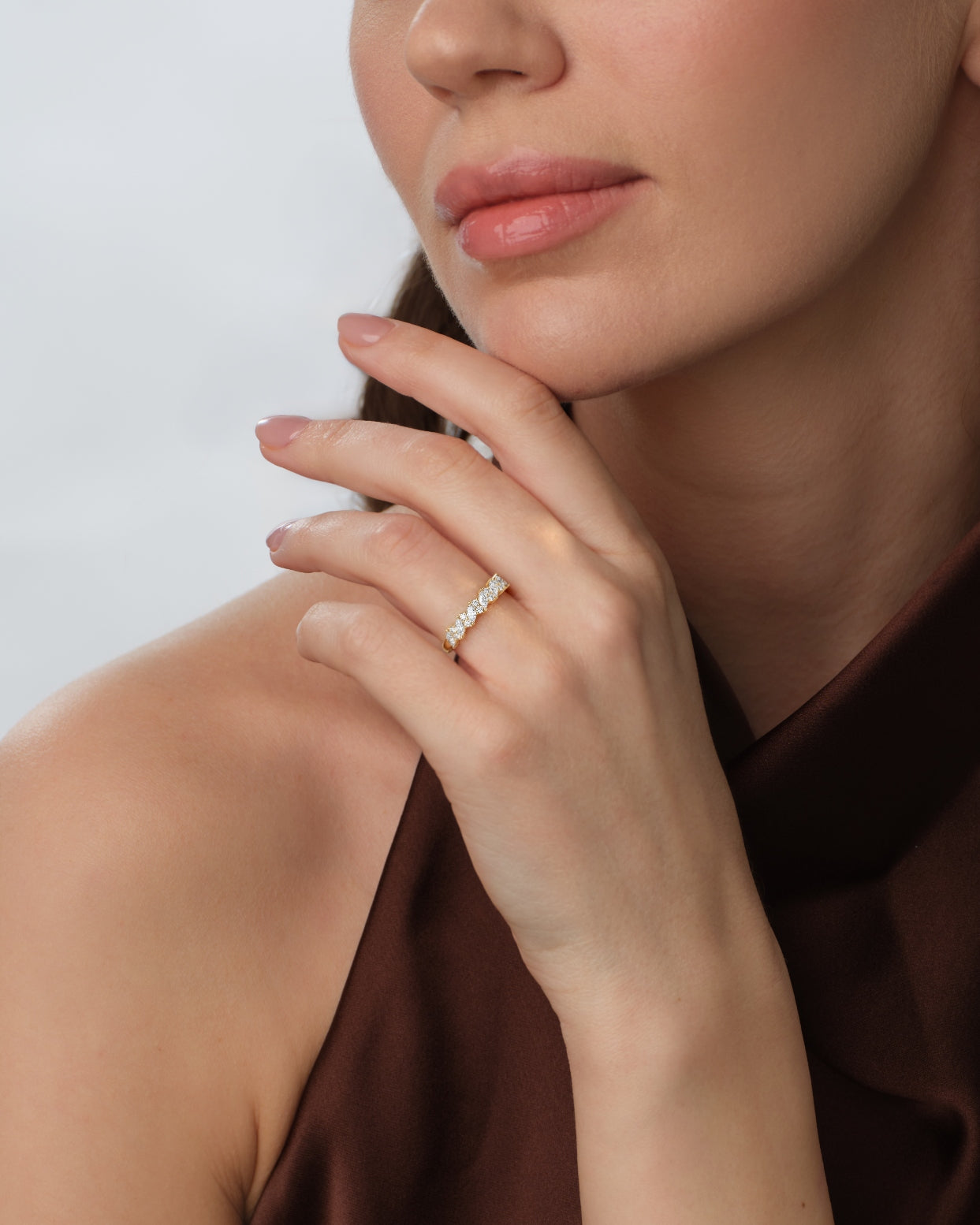 Ewigkeitsring im floralen Design mit Marquiseschliff (0,90 CT TW)