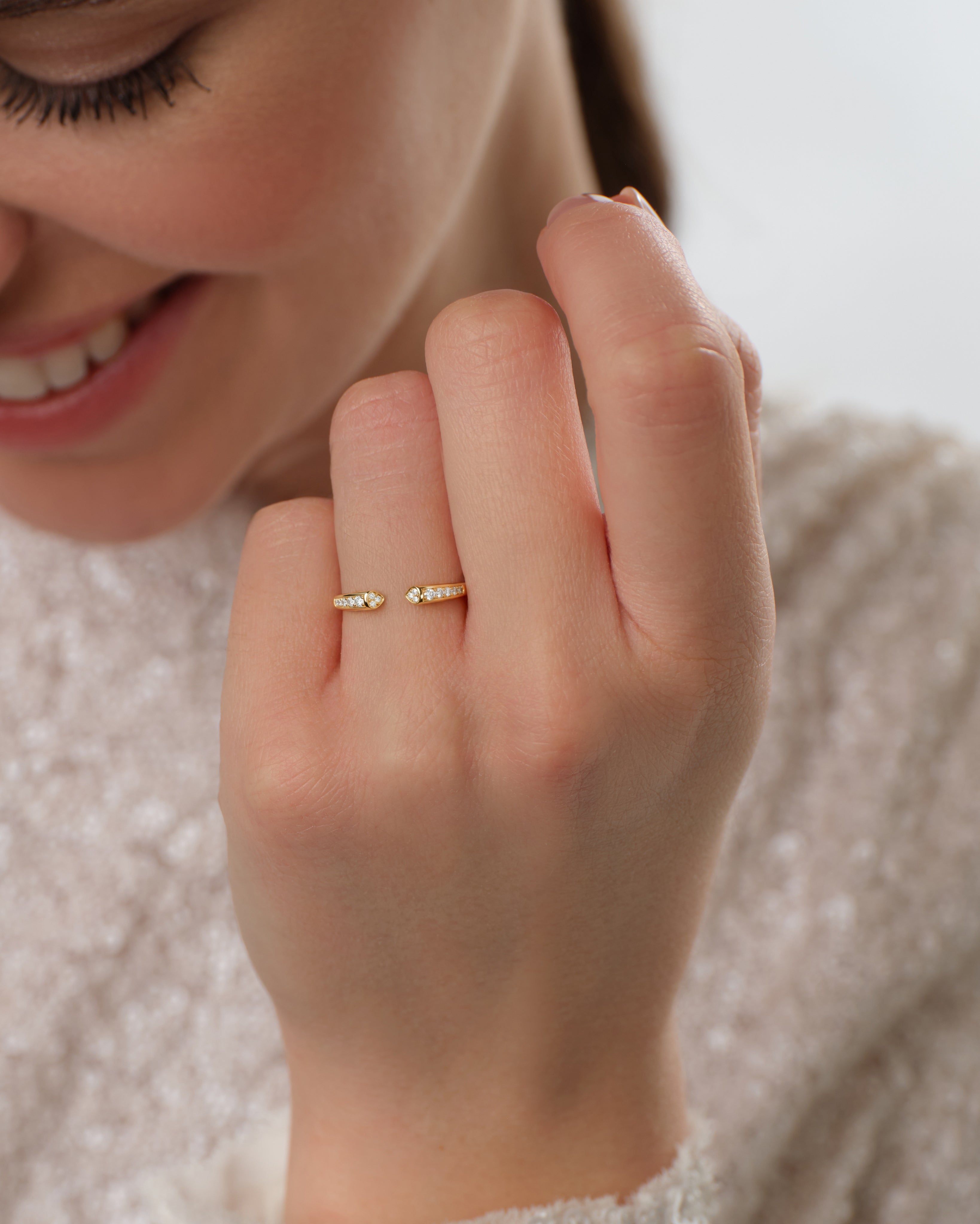 Offener Ewigkeitsring mit Milgrain-Verzierung (0,20 CT TW)