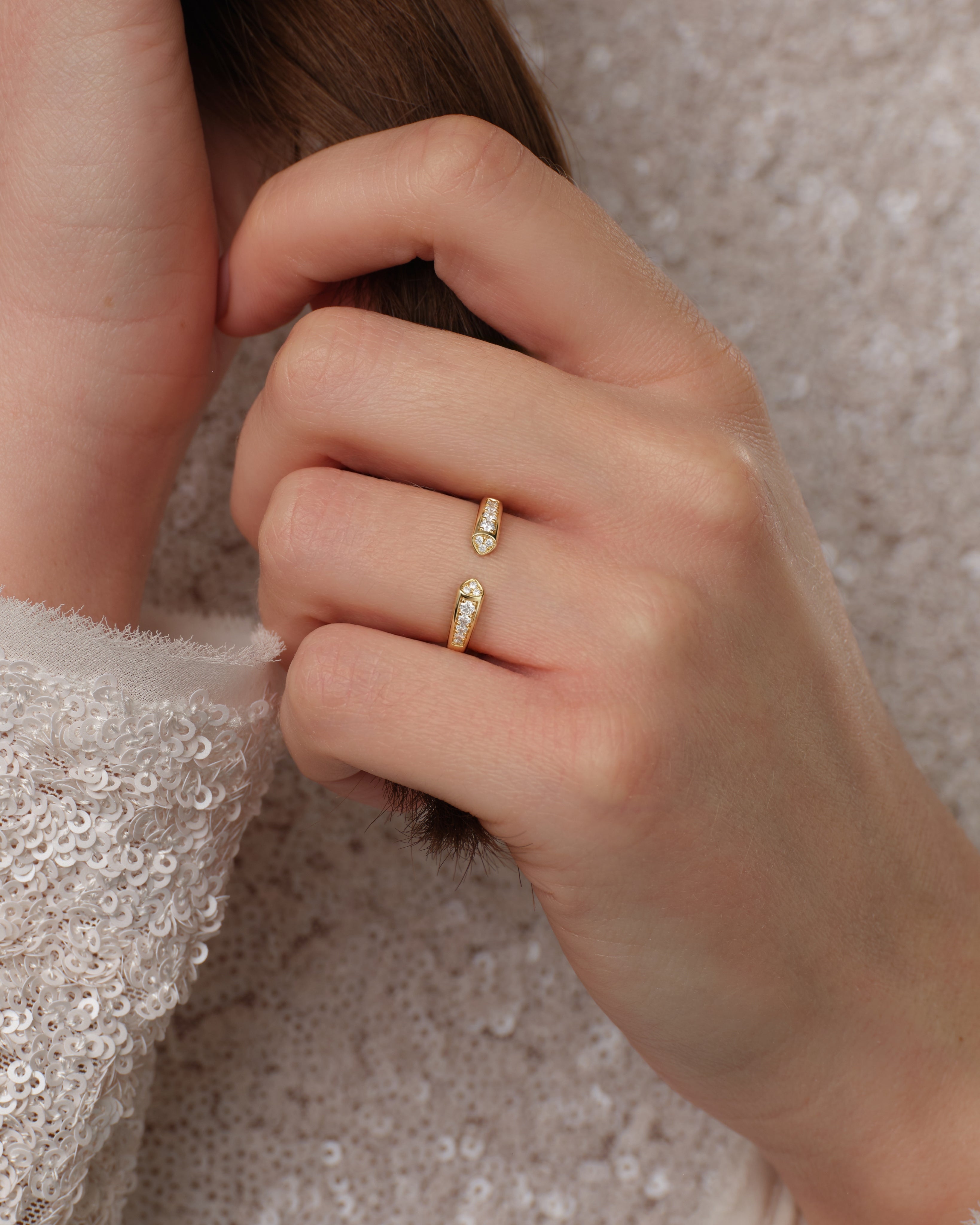 Offener Ewigkeitsring mit Milgrain-Verzierung (0,20 CT TW)
