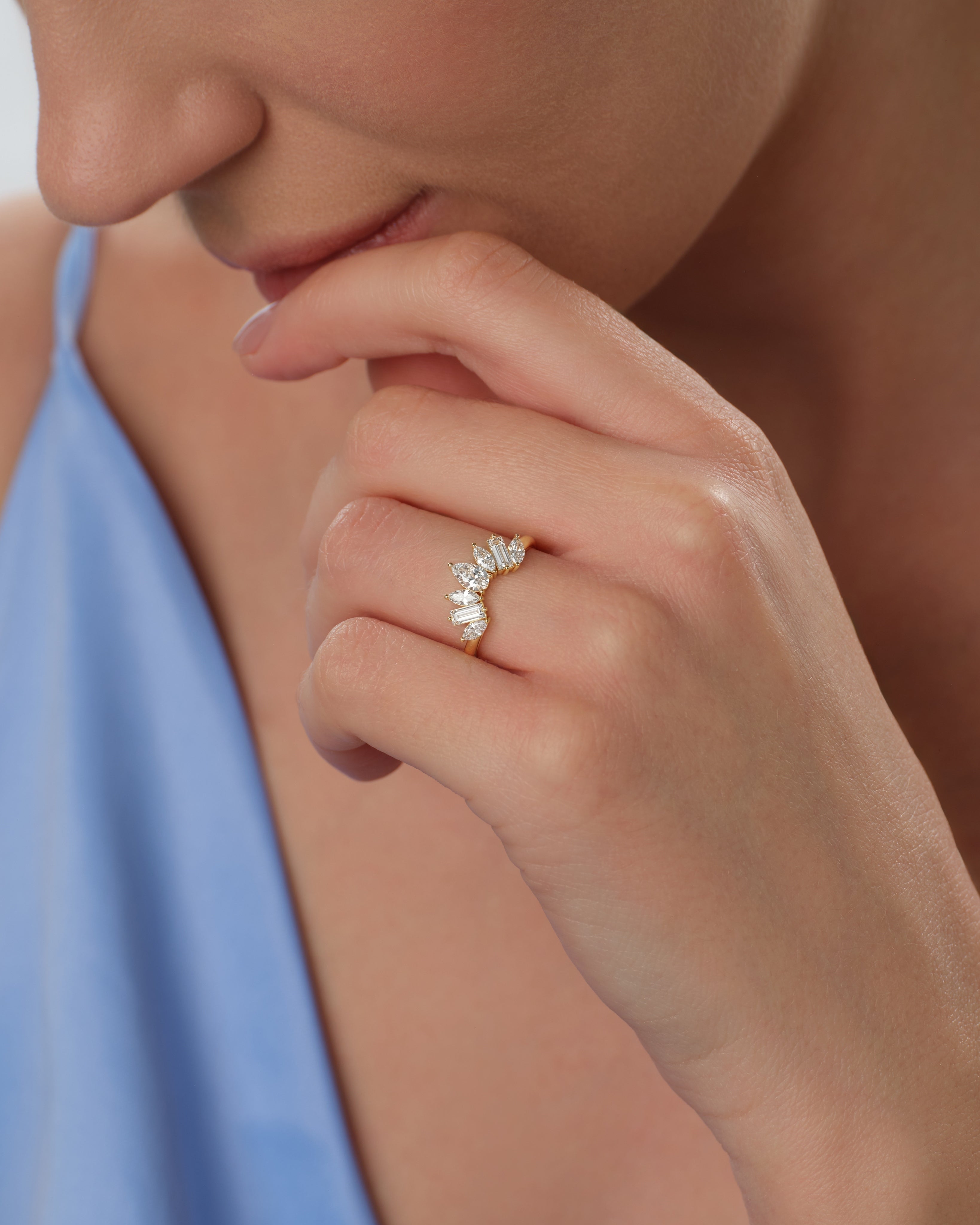 Gewölbt Ewigkeitsring mit Birnenschliff (1,00 CT TW)