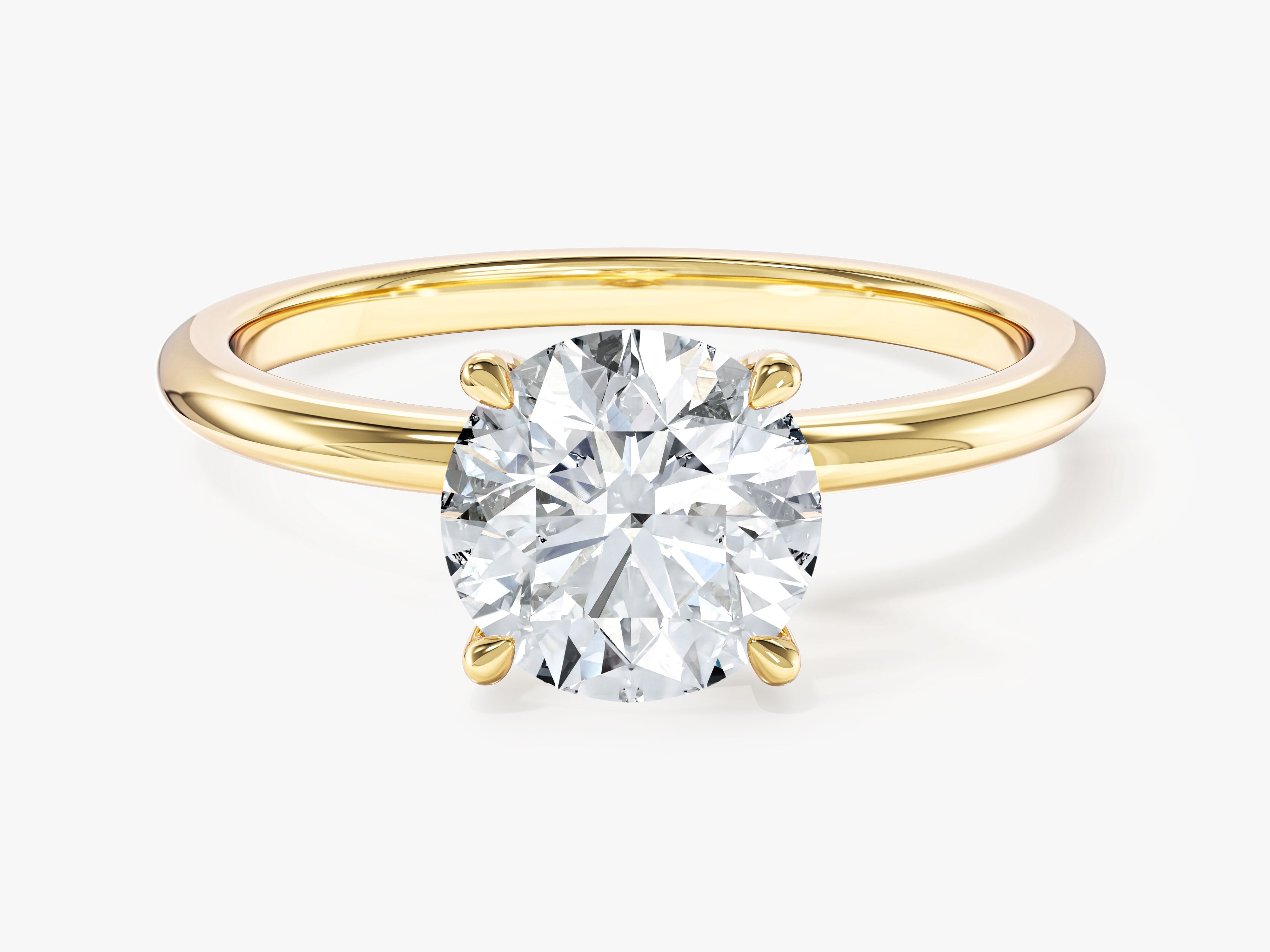 Labordiamant Verlobungsring im Rundschliff und 4-Krappen-Fassung (1.50 CT)