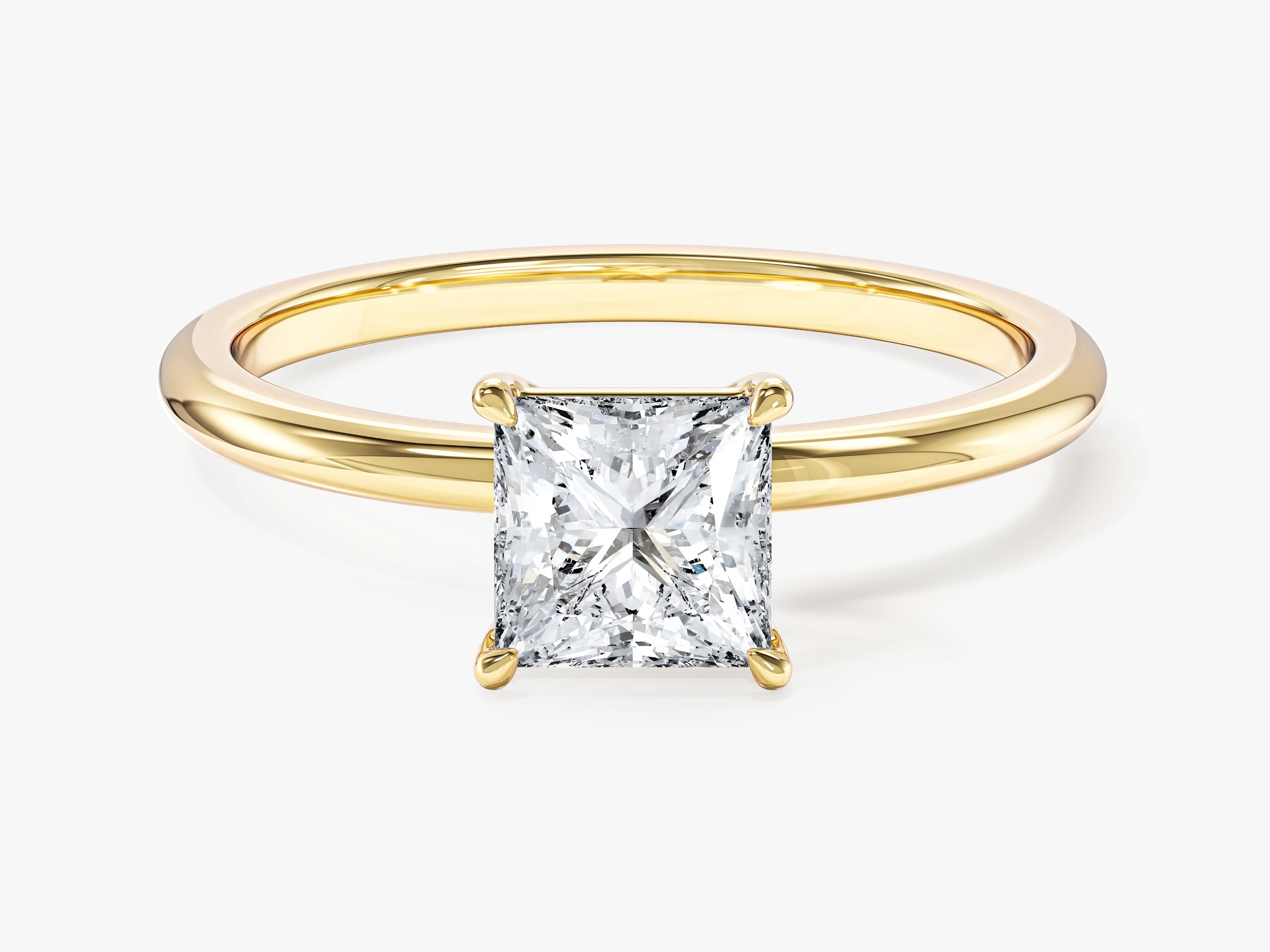Moissanit Verlobungsring im Prinzessschliff (1,00 CT)