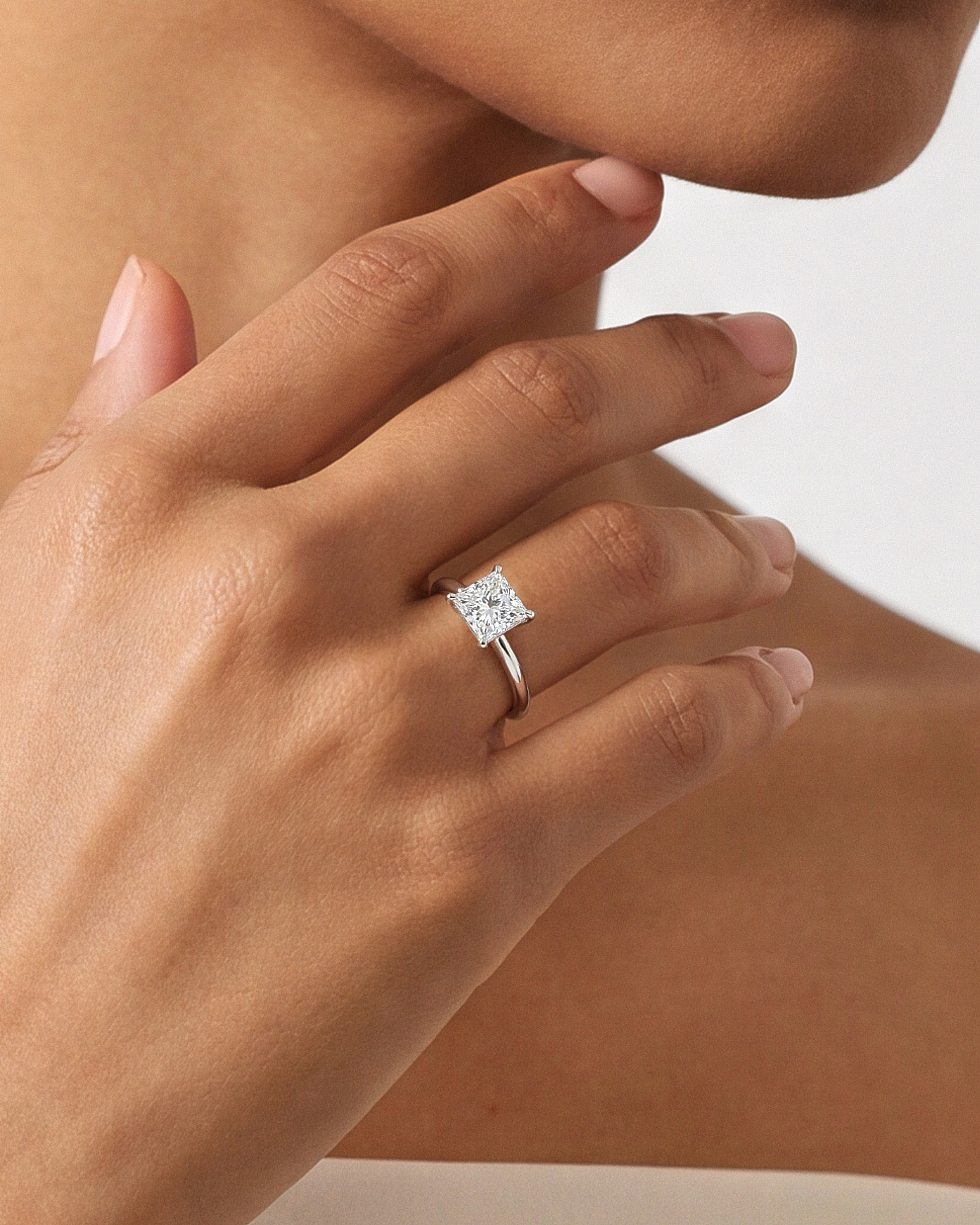 Moissanit Verlobungsring im Prinzessschliff (2,00 CT)