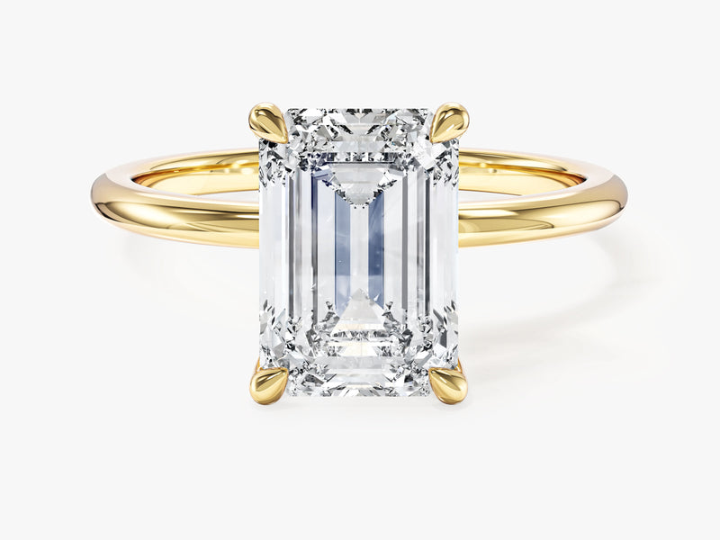 Emerald Cut Solitaire Lab Grown Diamond Engagement Ring (3.00 CT)
