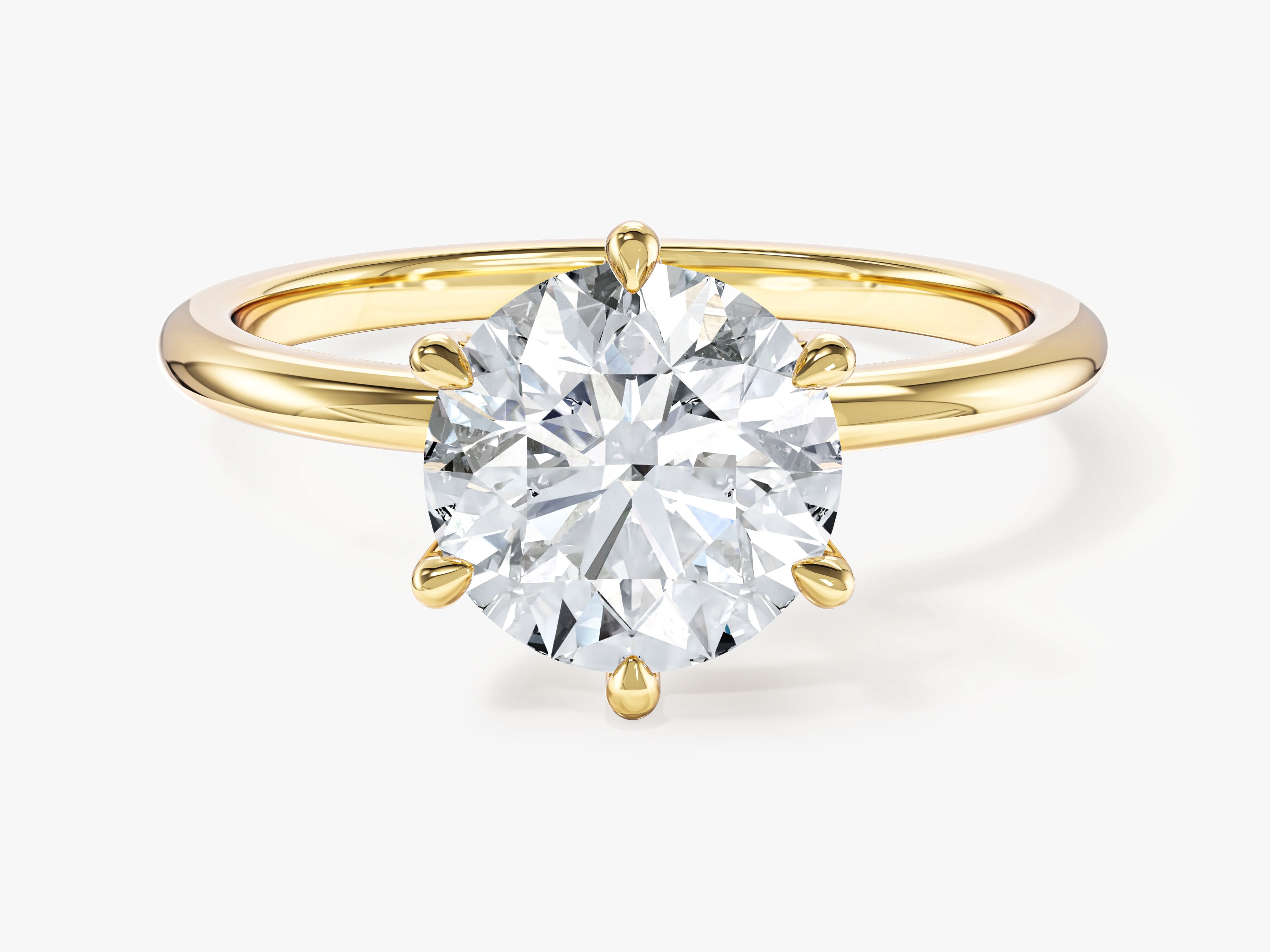 Labordiamant Verlobungsring im Rundschliff und 6-Krappen-Fassung (2.00 CT)
