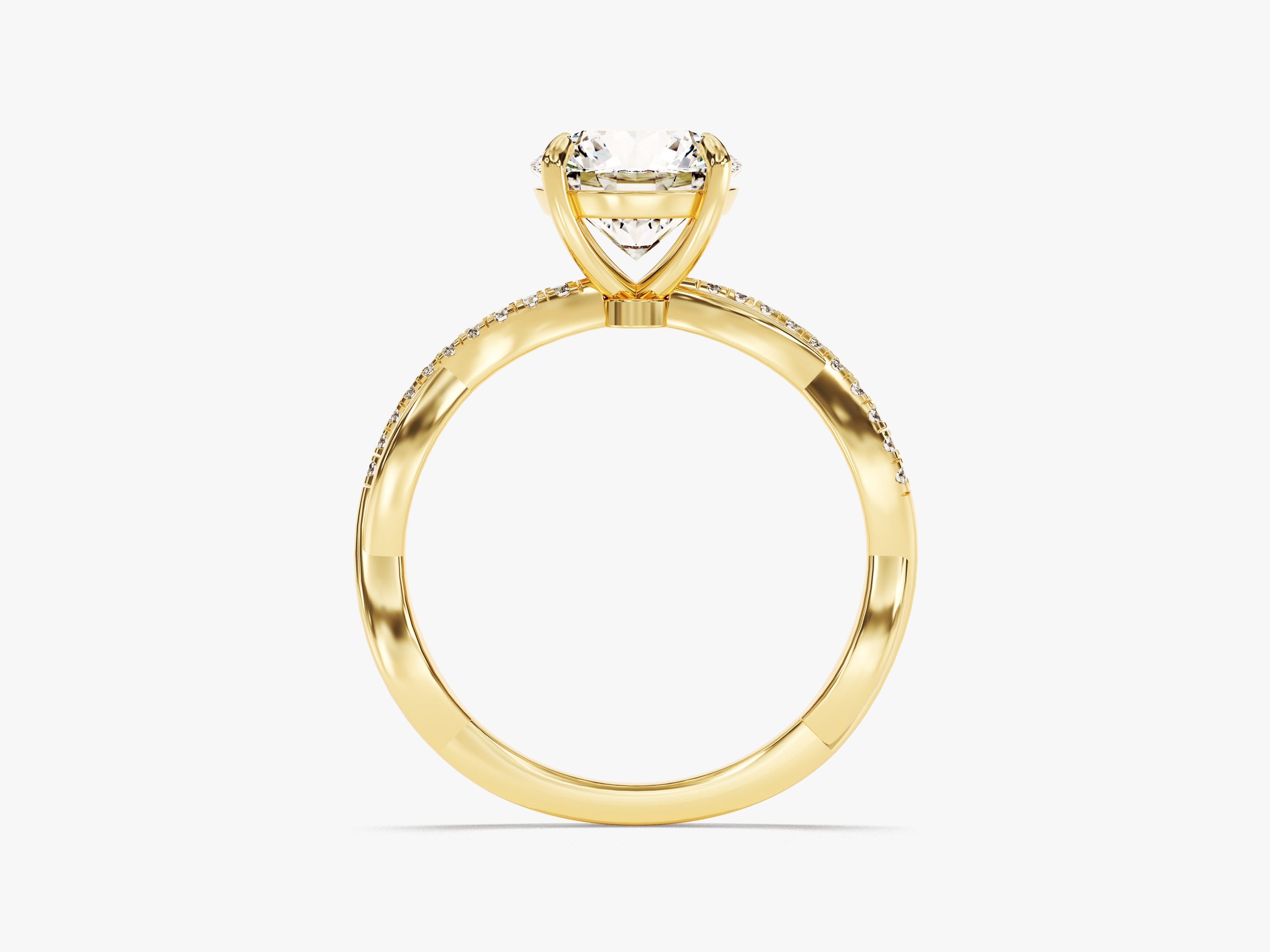 Twist Labordiamant Verlobungsring im Rundschliff mit Seitensteinen (1,50 CT)