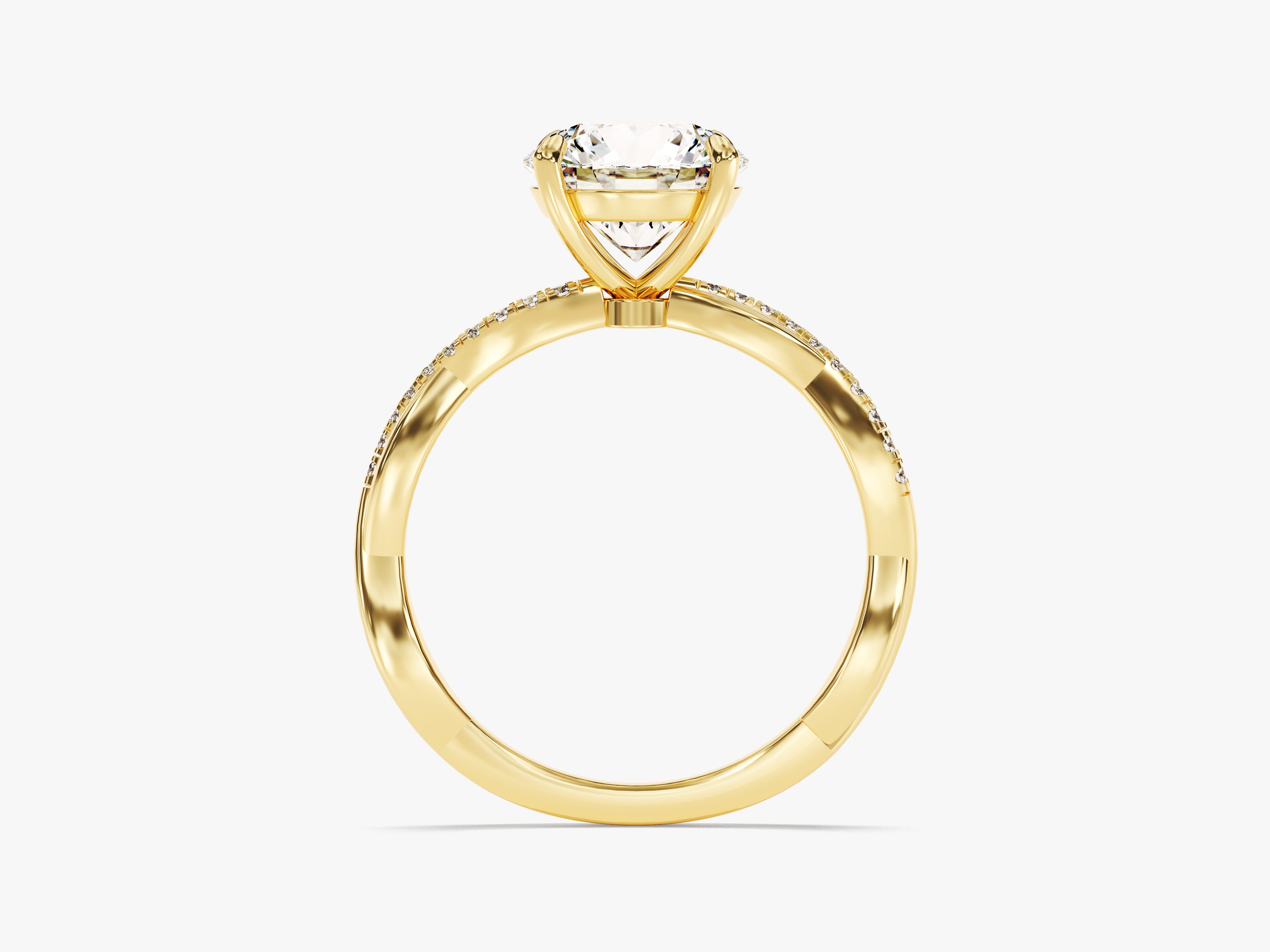 Twist Labordiamant Verlobungsring im Rundschliff mit Seitensteinen (2,00 CT)