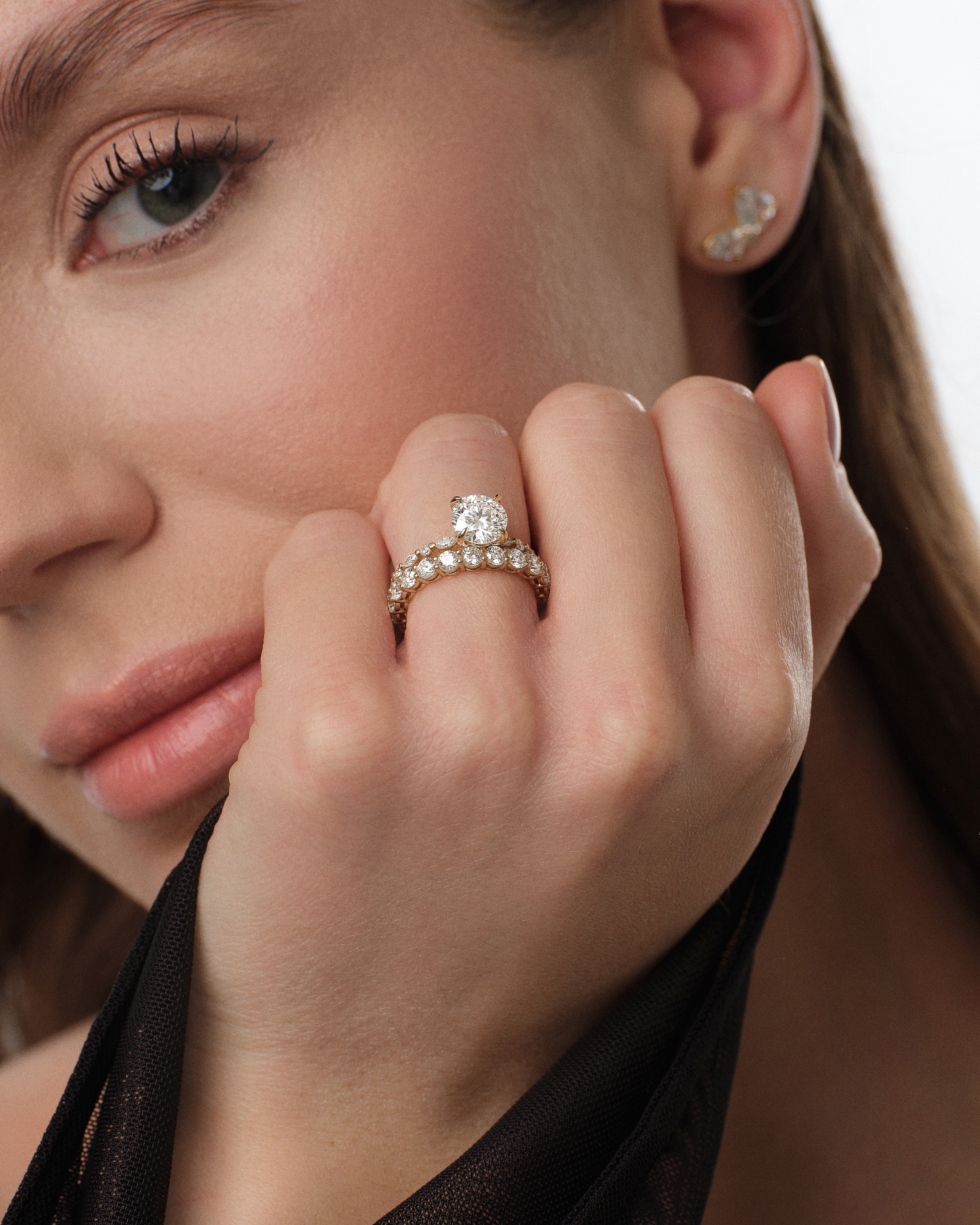 Alternating Marquise Sidestone Lab Grown Diamond Engagement Ring (1.00 CT)