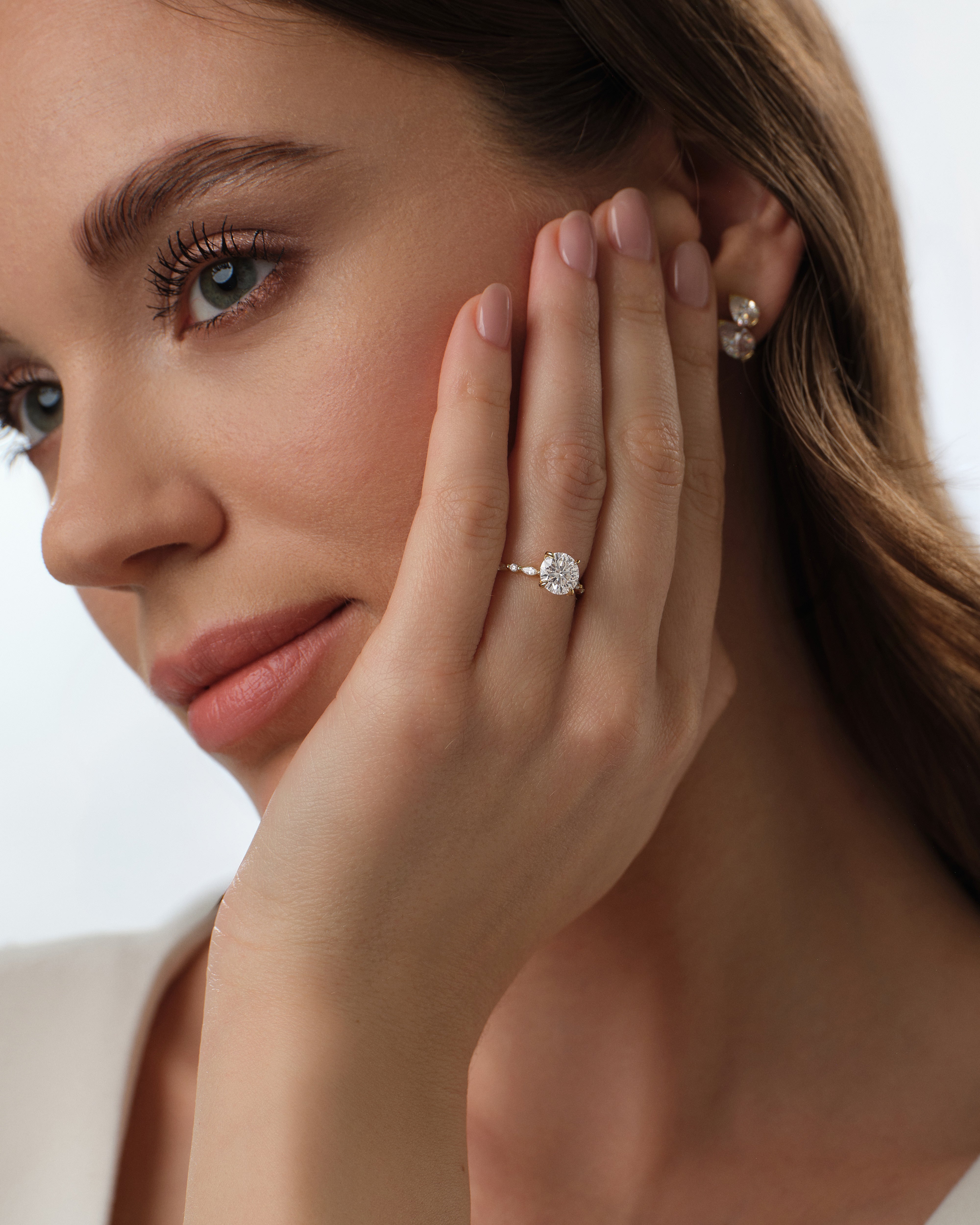 Alternating Marquise Sidestone Lab Grown Diamond Engagement Ring (1.00 CT)