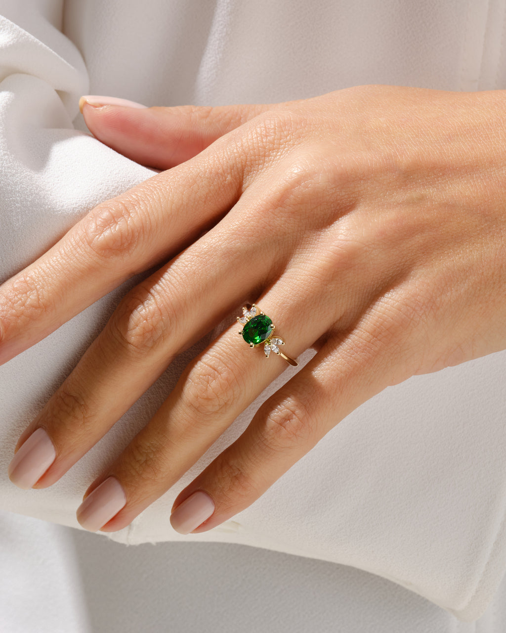 Ovalschliff Cluster Geburtsstein Ring Schmuck