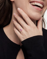 Ovalschliff Cluster Geburtsstein Ring