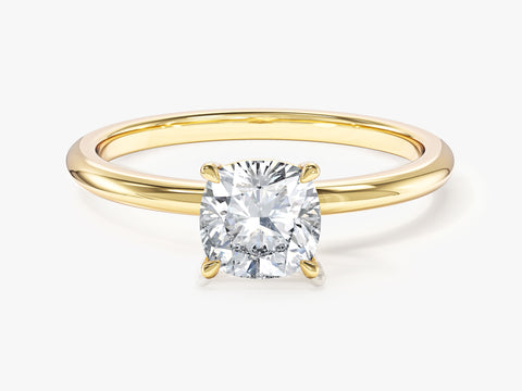 Cushion Cut Solitaire Moissanite Engagement Ring (1.00 CT)