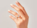 Diamond engagement ring on a hand, fine jewelry