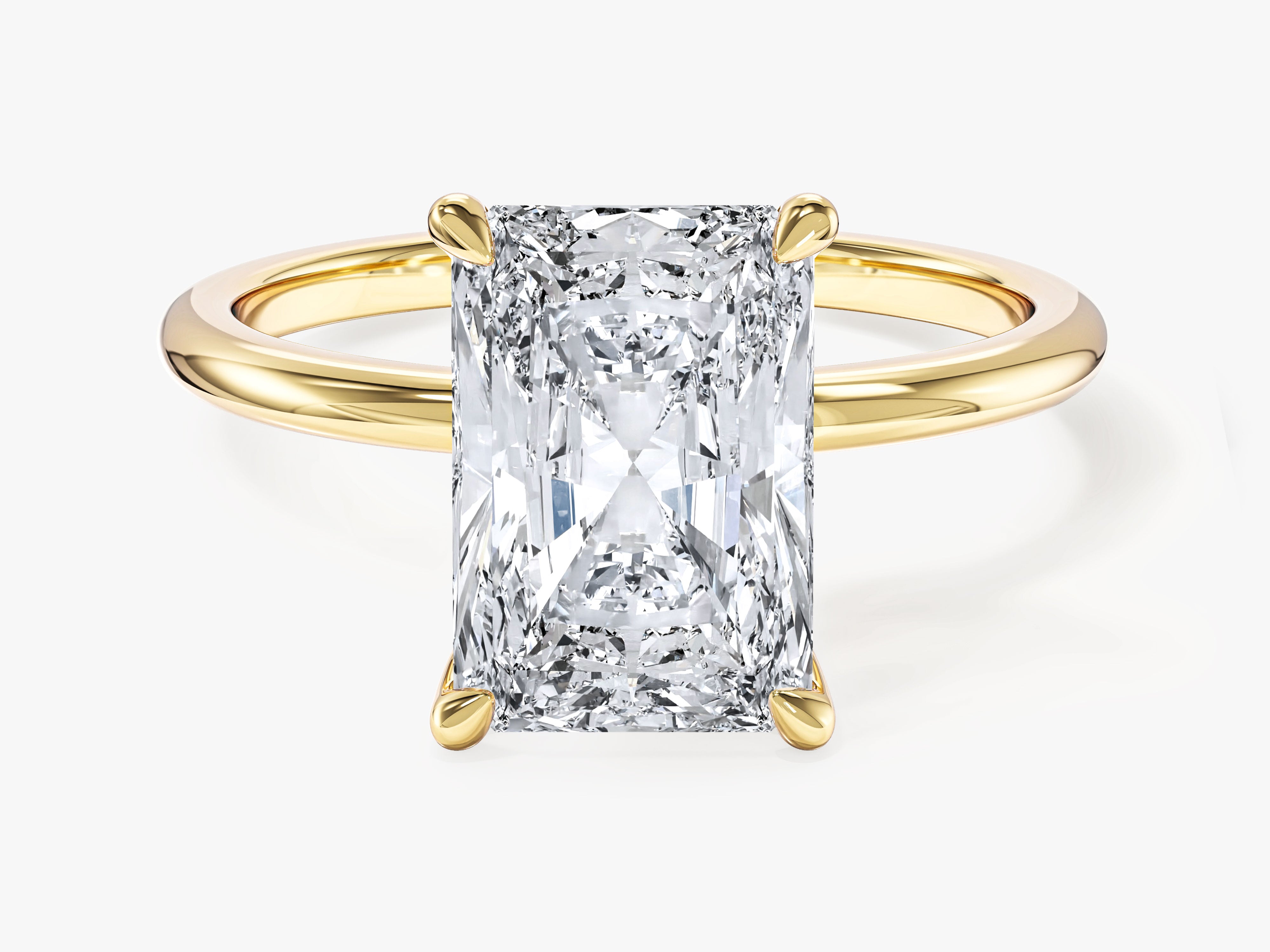 Labordiamant Verlobungsring im Radiantschliff (3,00 CT TW)