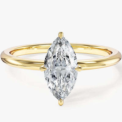 Moissanit Verlobungsring im Marquiseschliff  (1,00 CT)