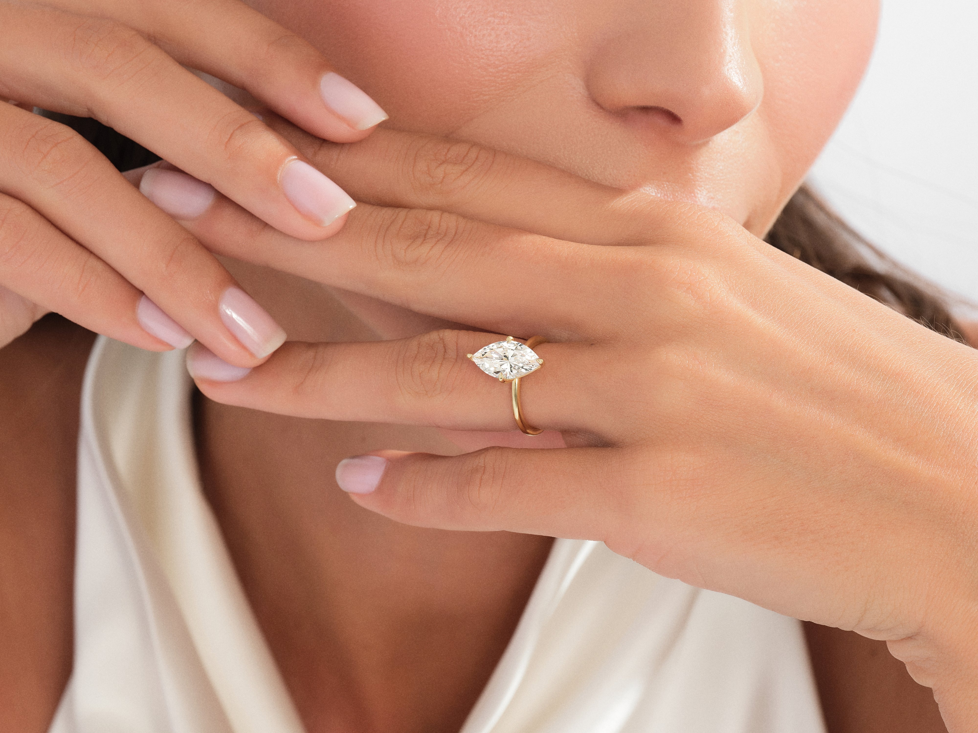 Marquise Cut Solitaire Lab Grown Diamond Engagement Ring (3.00 CT)
