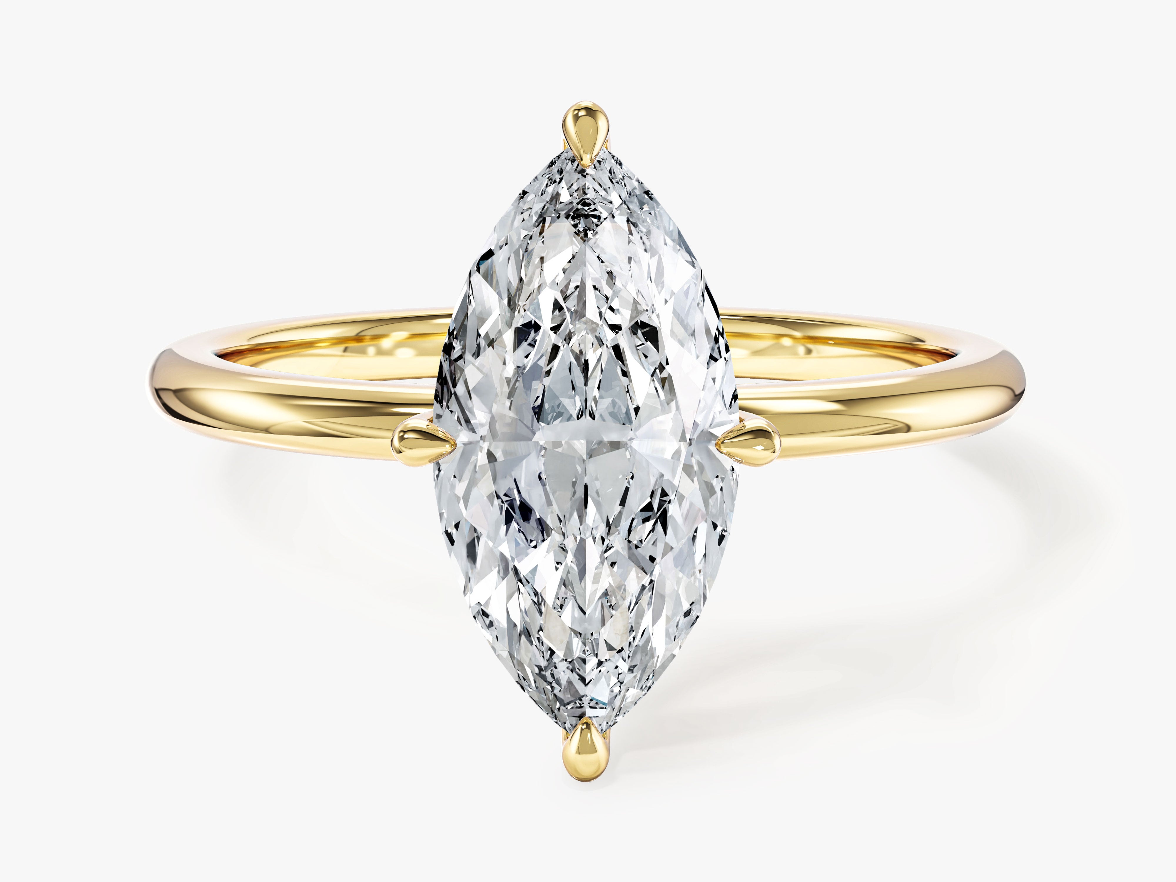 Moissanit Verlobungsring im Marquiseschliff (2,00 CT)
