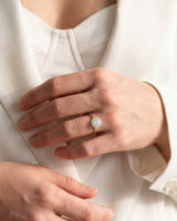 Moissanit Verlobungsring im runden Halo (1,00 CT)
